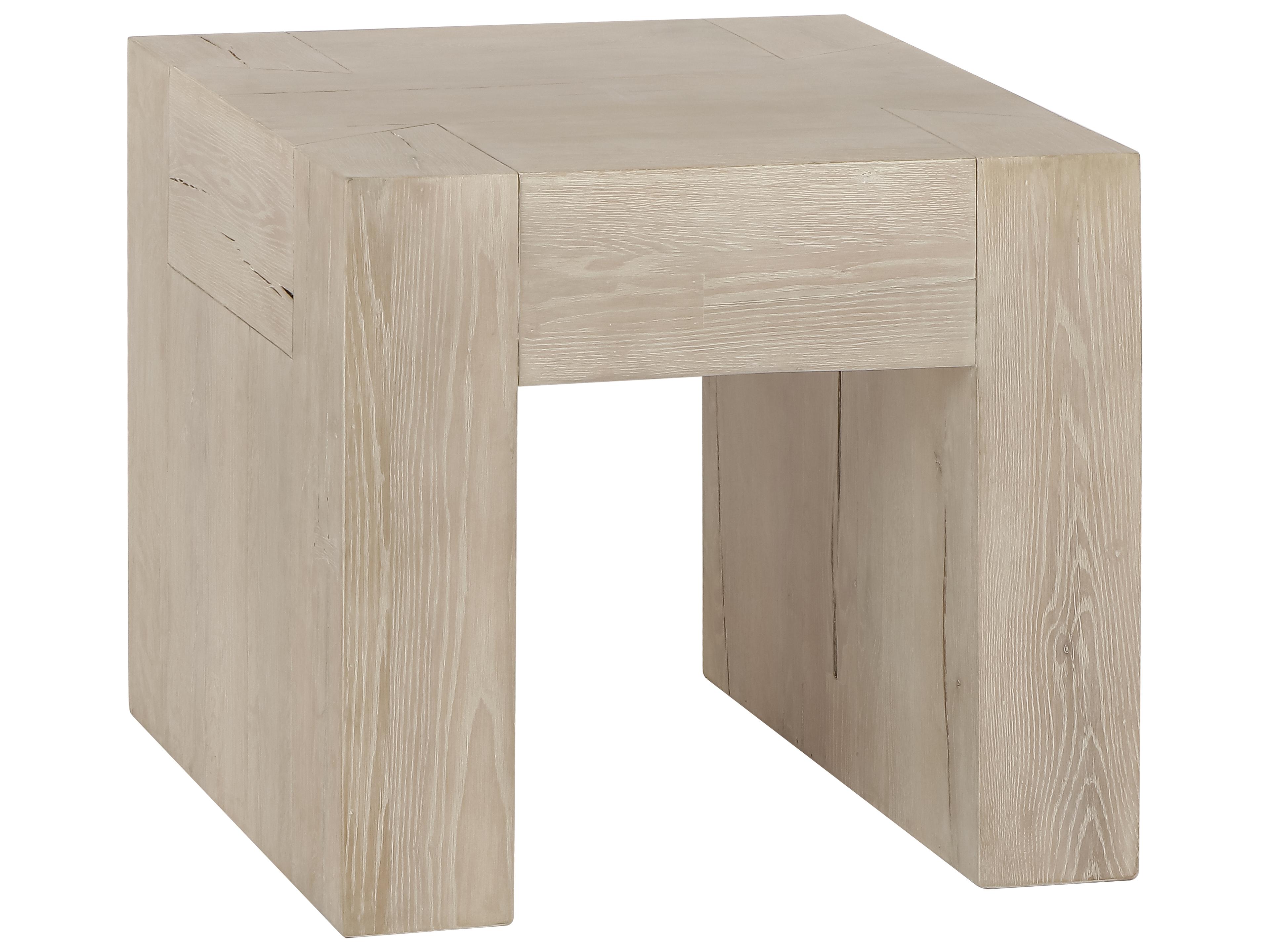 Bristol Square Wood Meadow White End Table