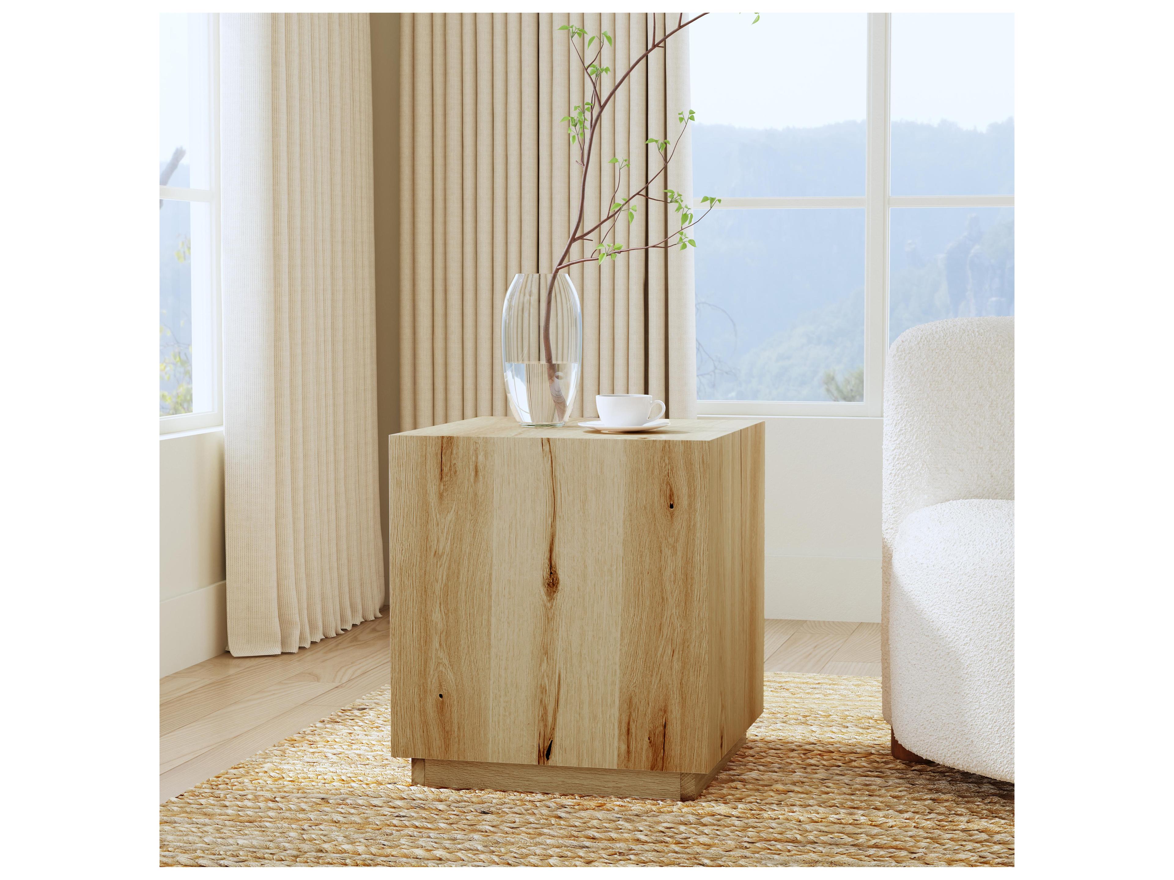Classic Home Layne Square Wood Natural End Table