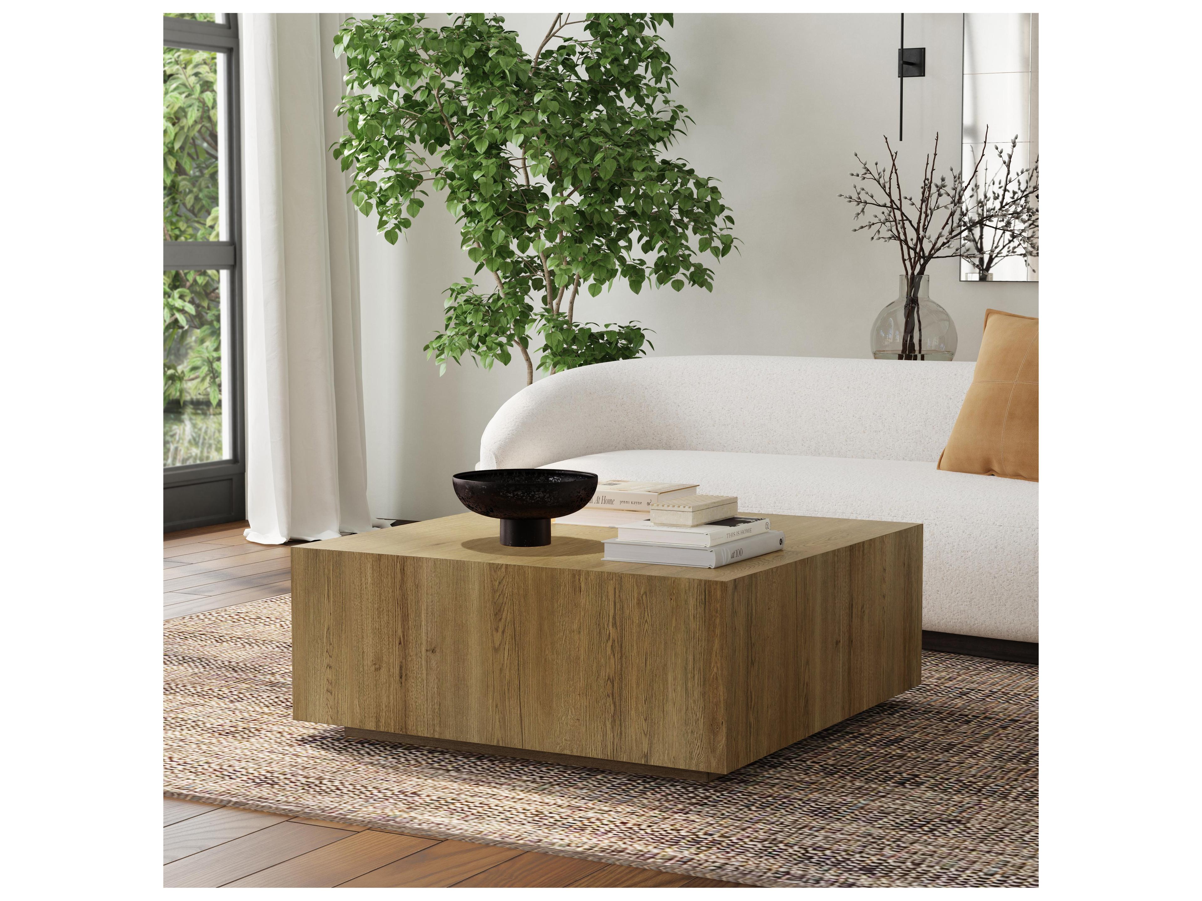 Classic Home Layne Rectangular Wood Light Brown Coffee Table