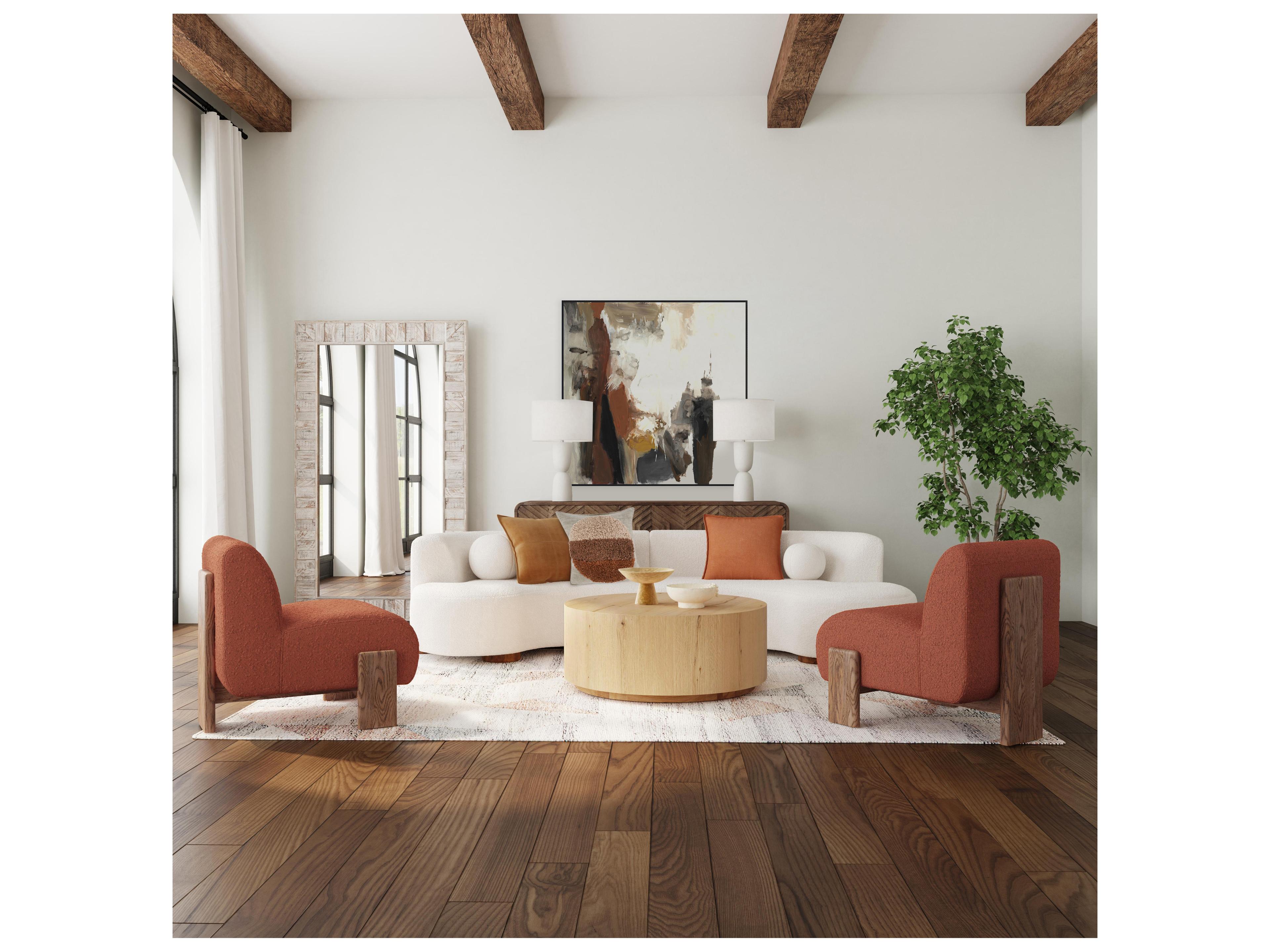 Classic Home Layne Oval Wood Natural Coffee Table