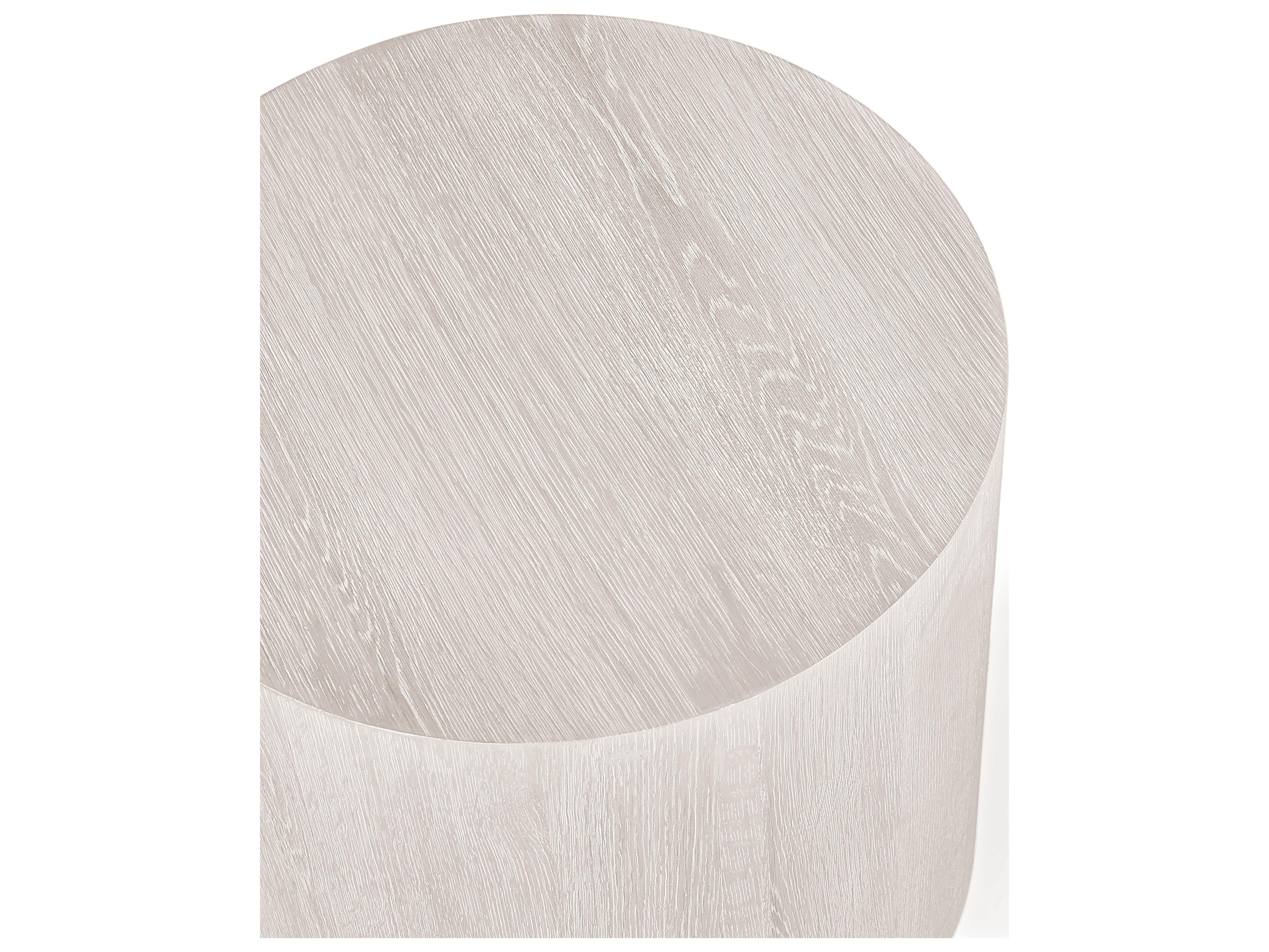 Classic Home Layne Round Wood White Wash End Table