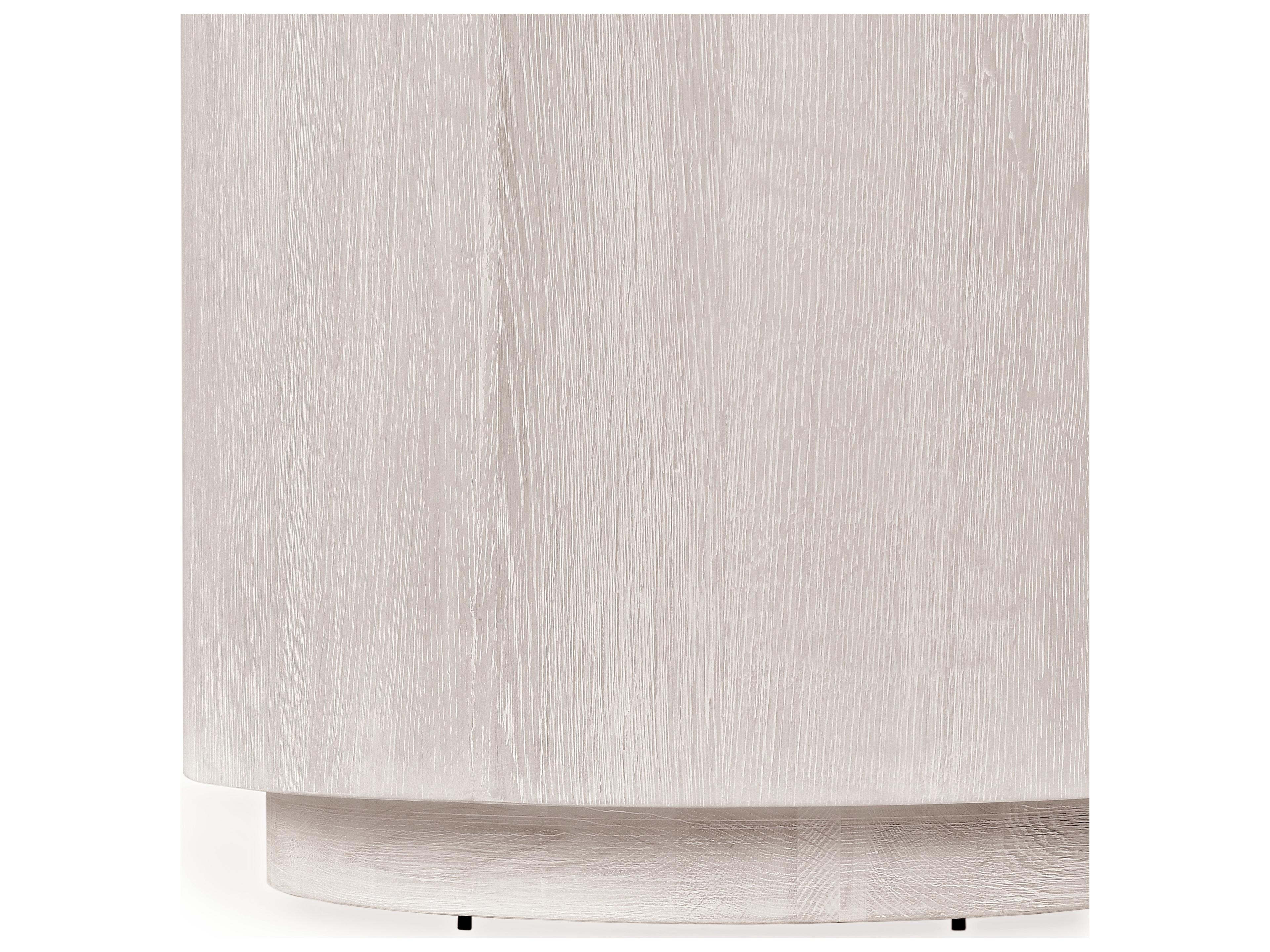 Classic Home Layne Round Wood White Wash End Table