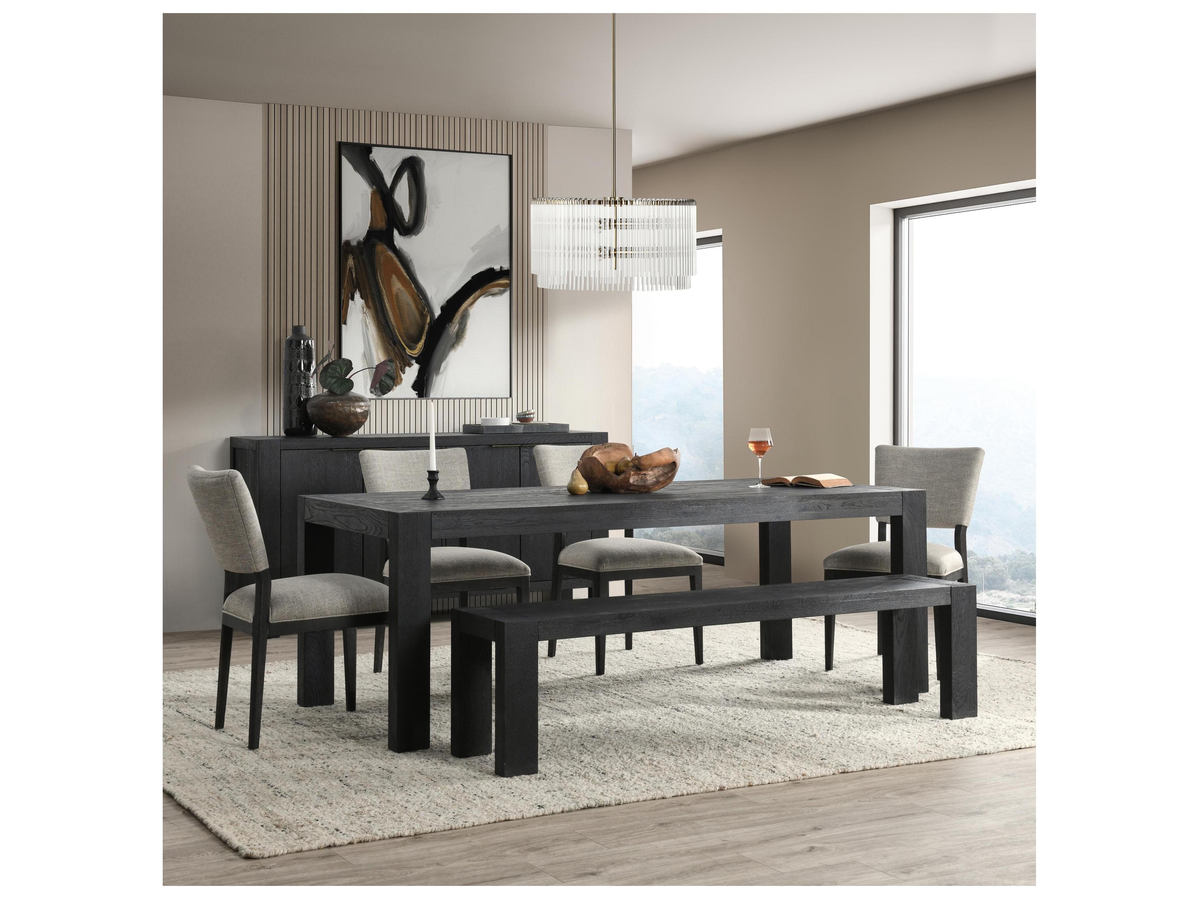 Classic Home Parsons Rectangular Wood Matte Black Dining Table
