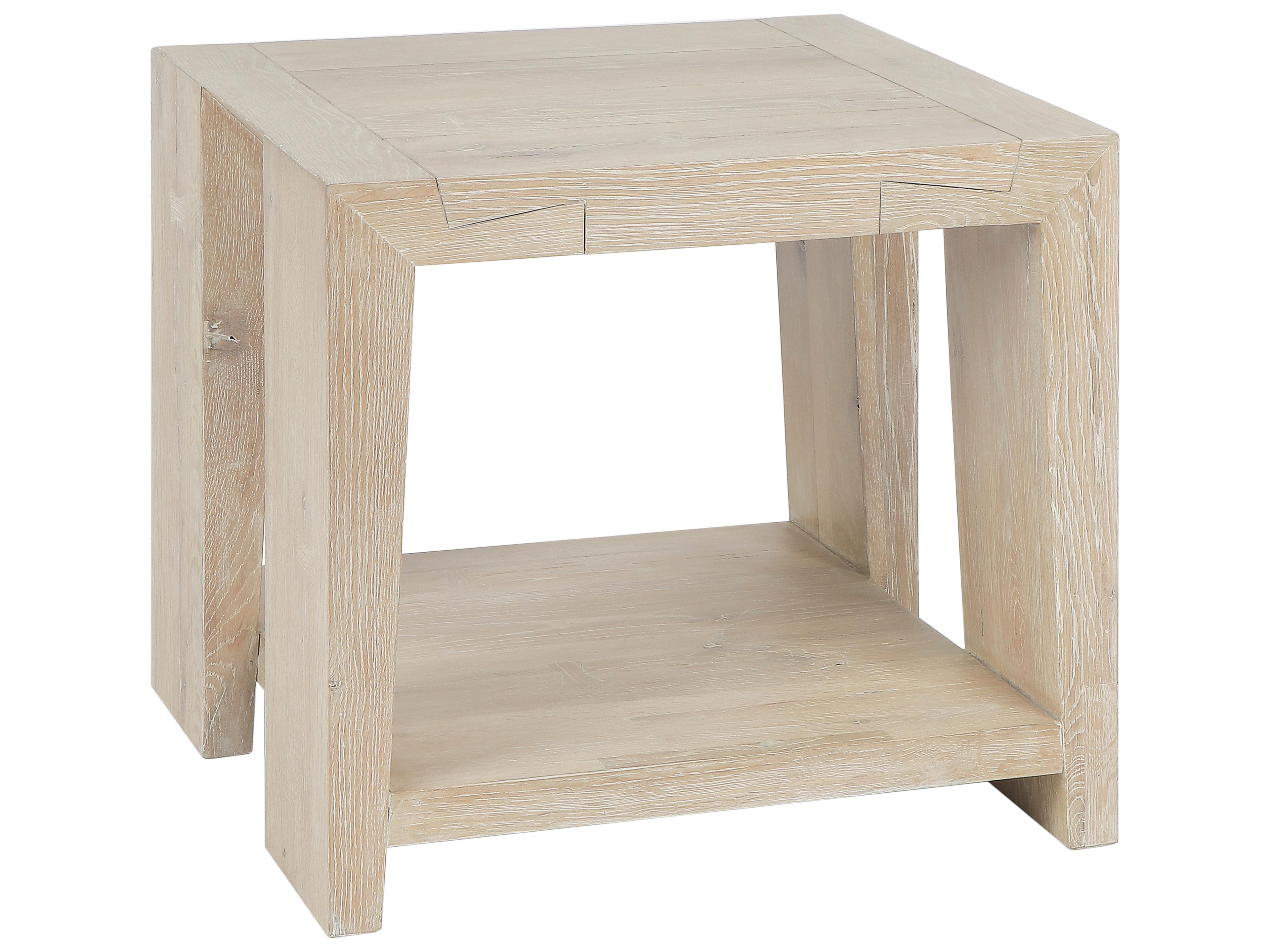 Troy Square Wood White End Table