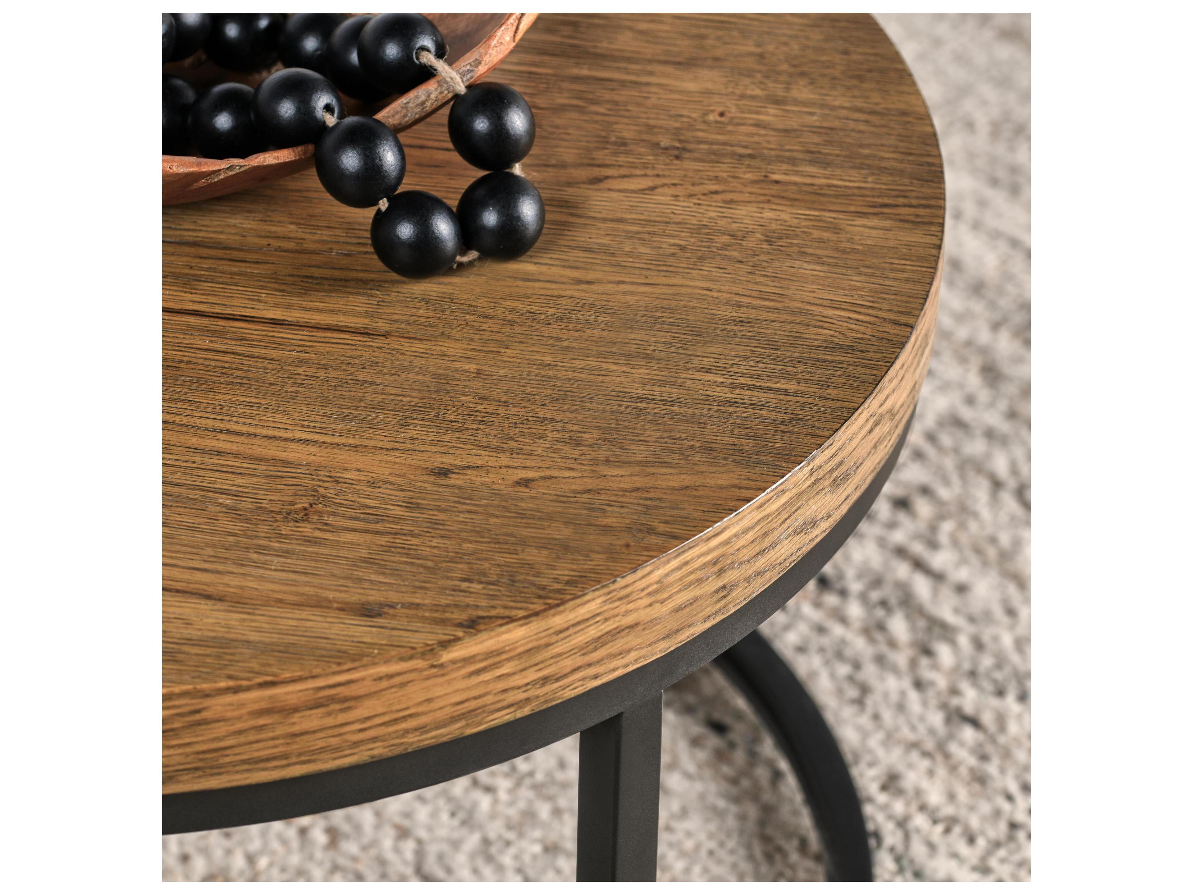 Classic Home Catta Round Wood Light Brown Coffee Table