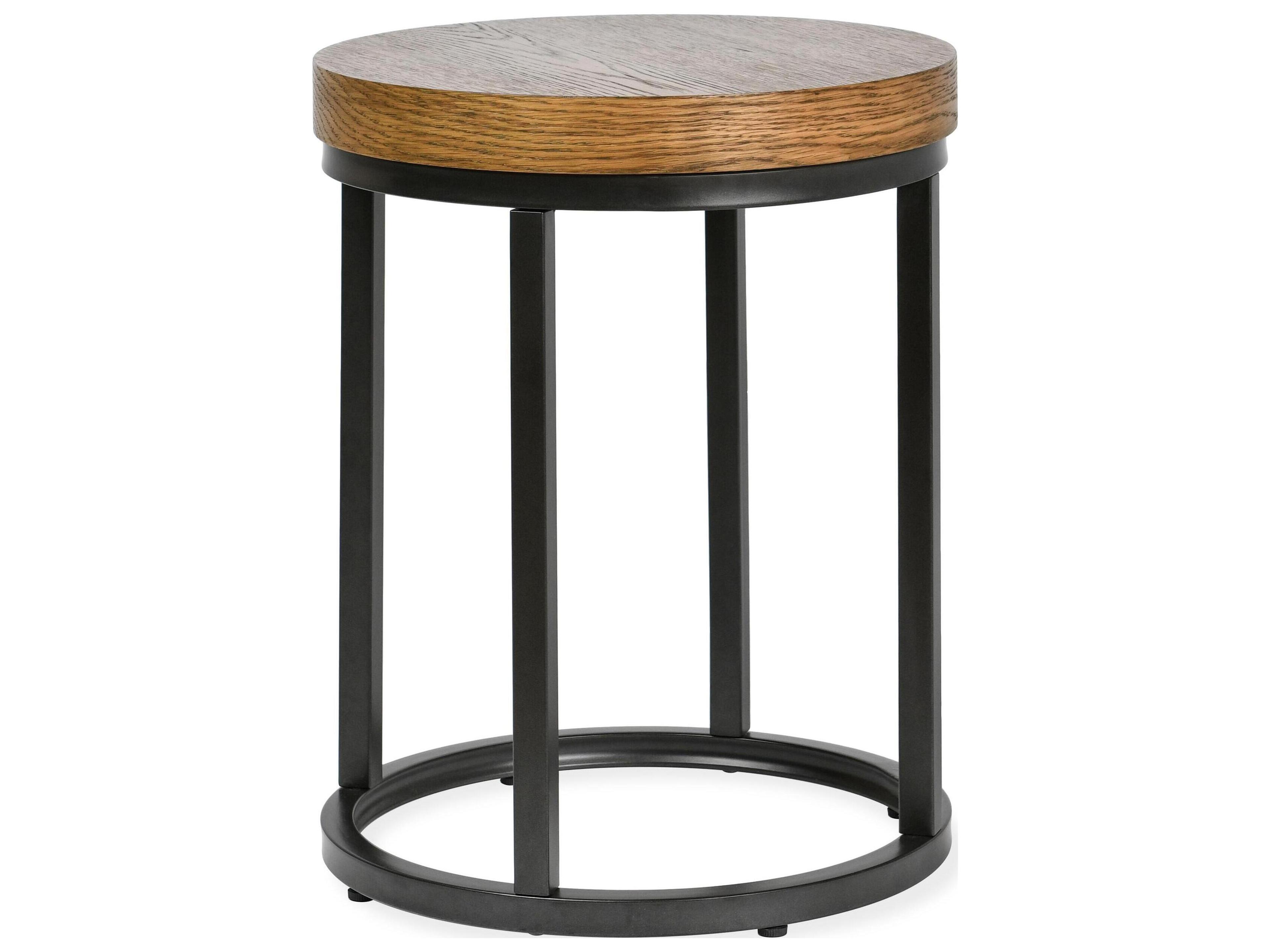 Catta Round Wood Light Brown End Table