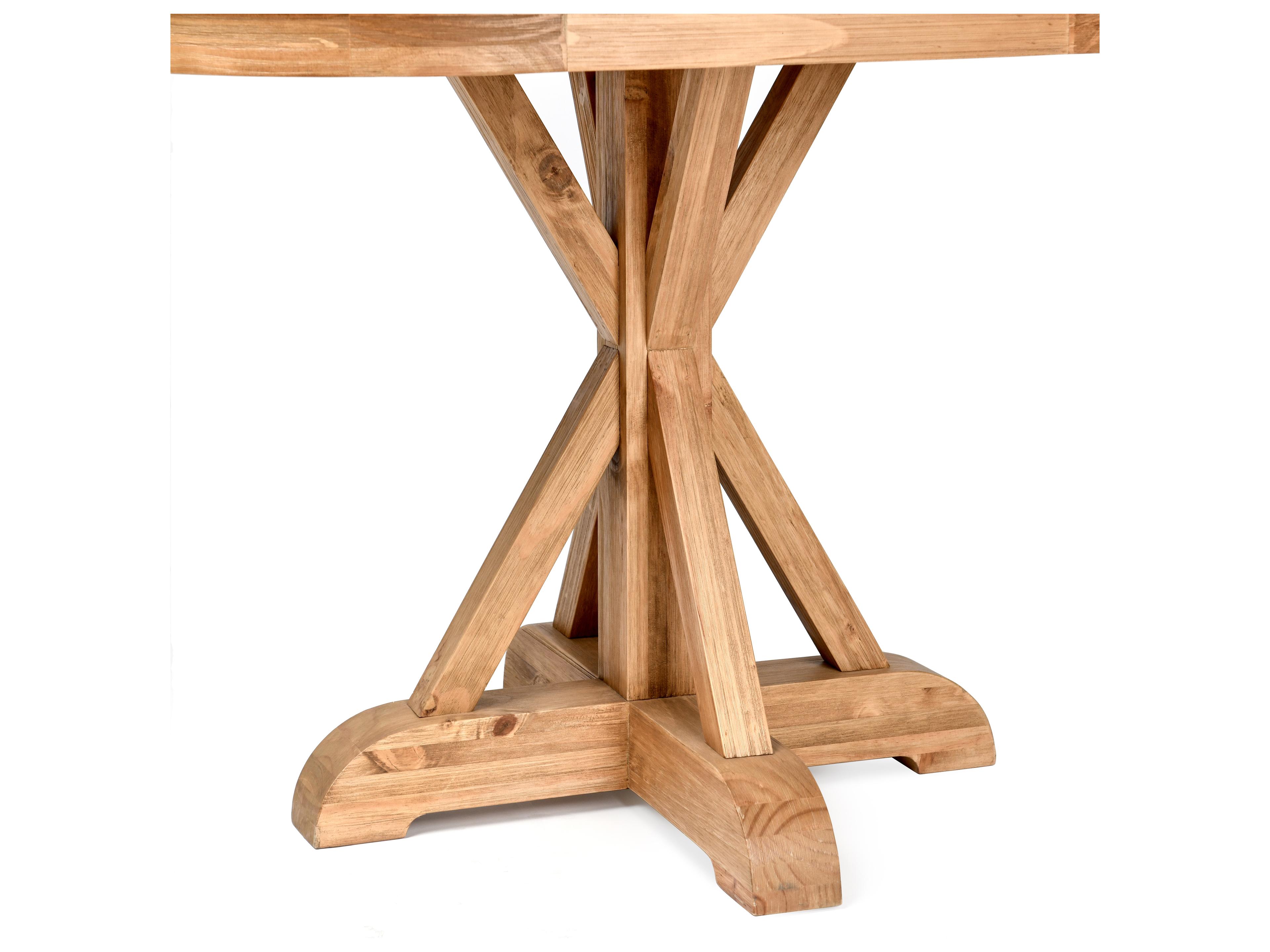 Classic Home Maxwell Round Wood Brown Dining Table