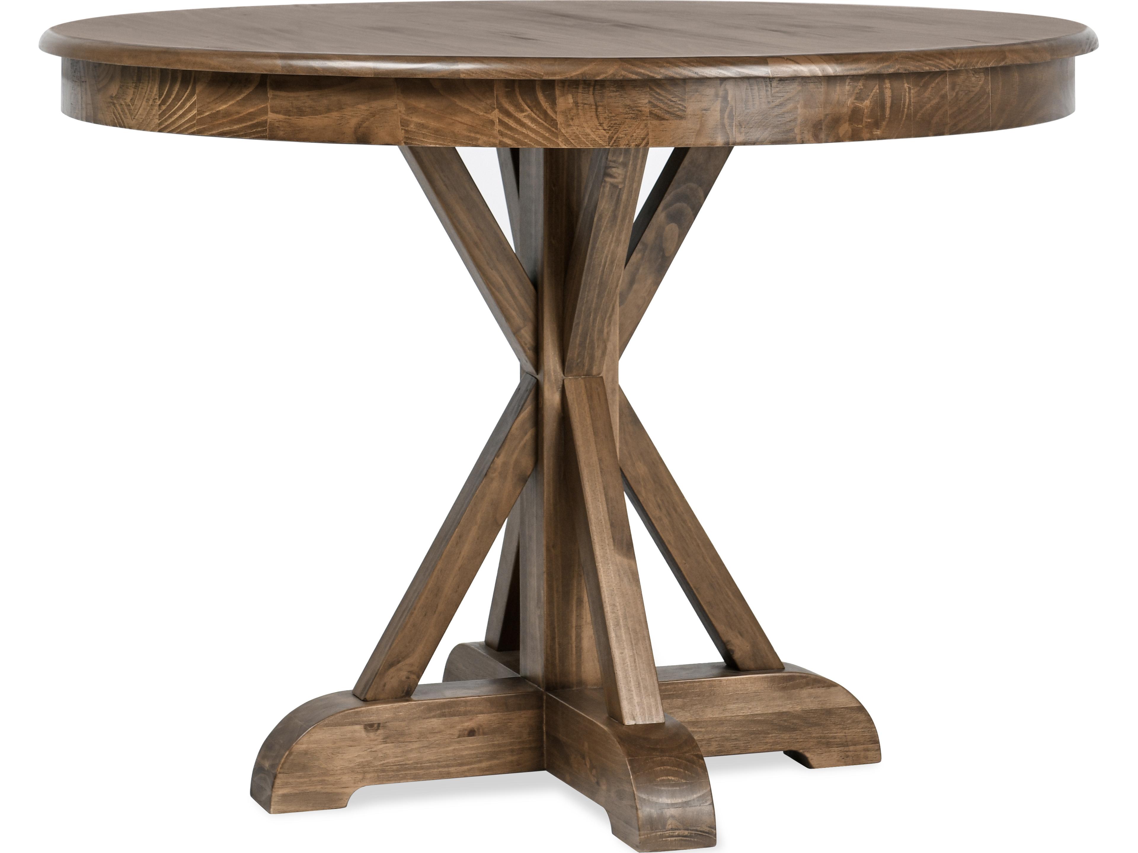 Maxwell Round Wood Brown And Gold Dining Table