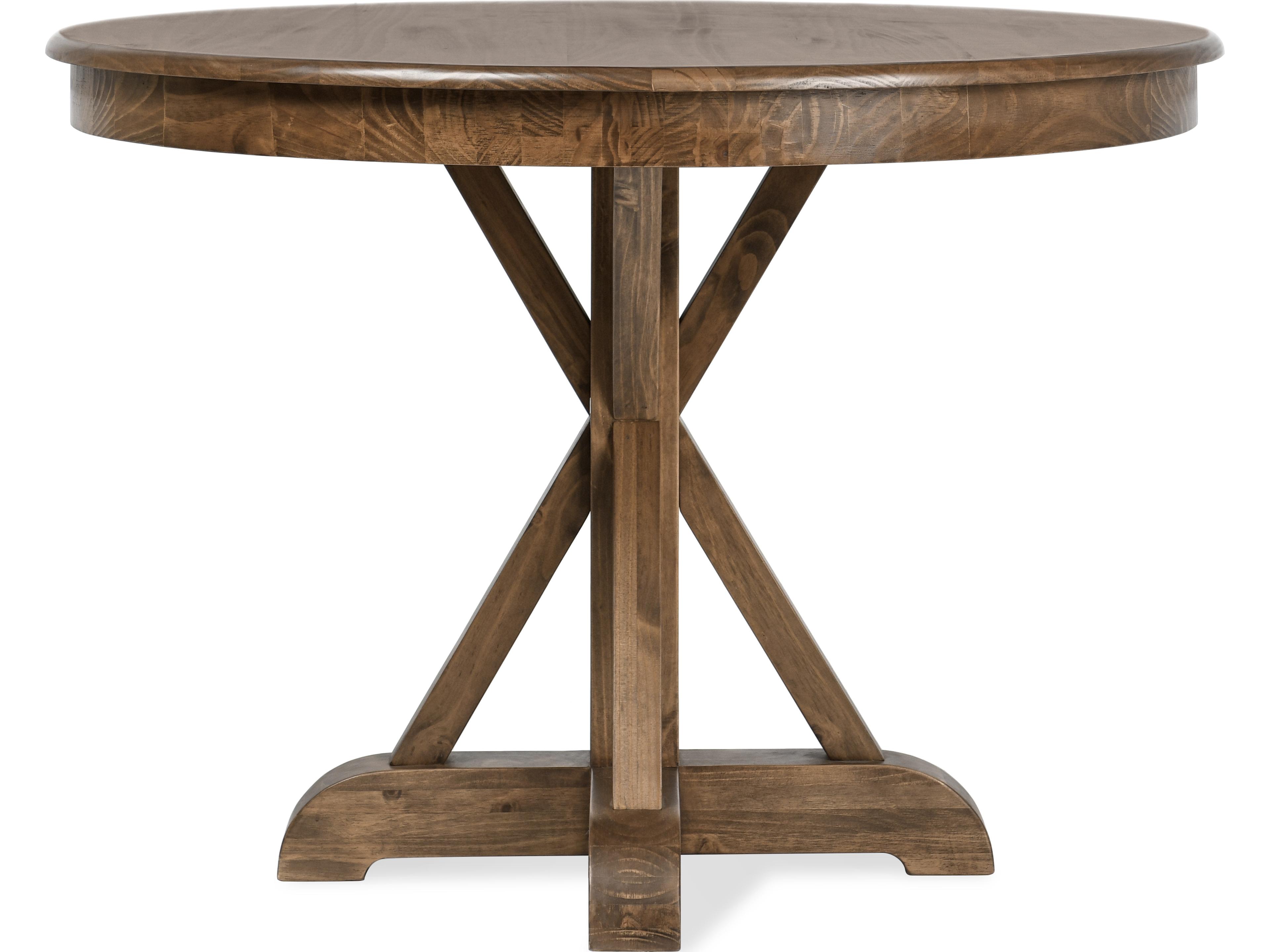 Classic Home Maxwell Round Wood Brown And Gold Dining Table