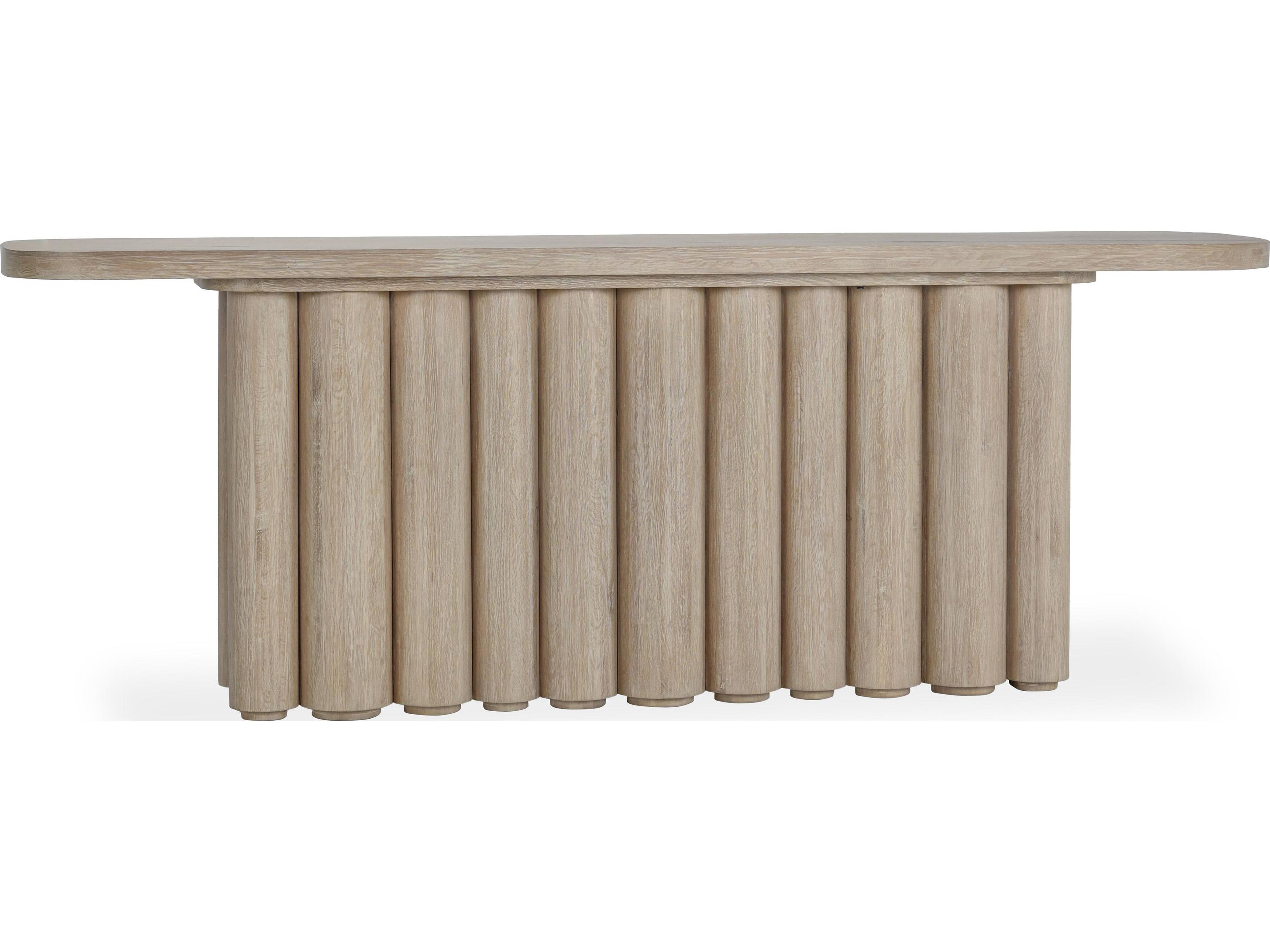 Tiber Rectangular Wood White Washed Console Table