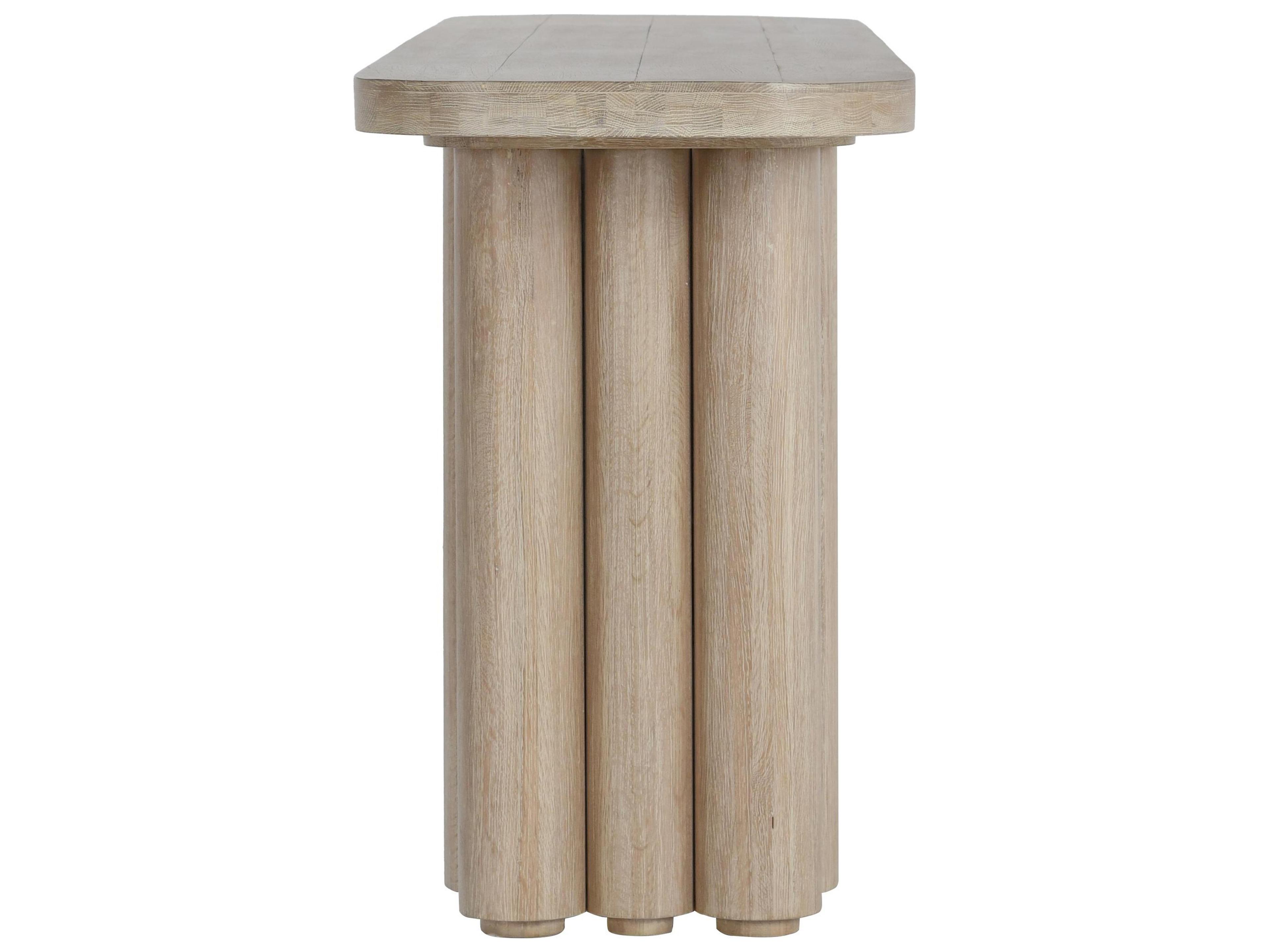 Classic Home Tiber Rectangular Wood White Washed Console Table