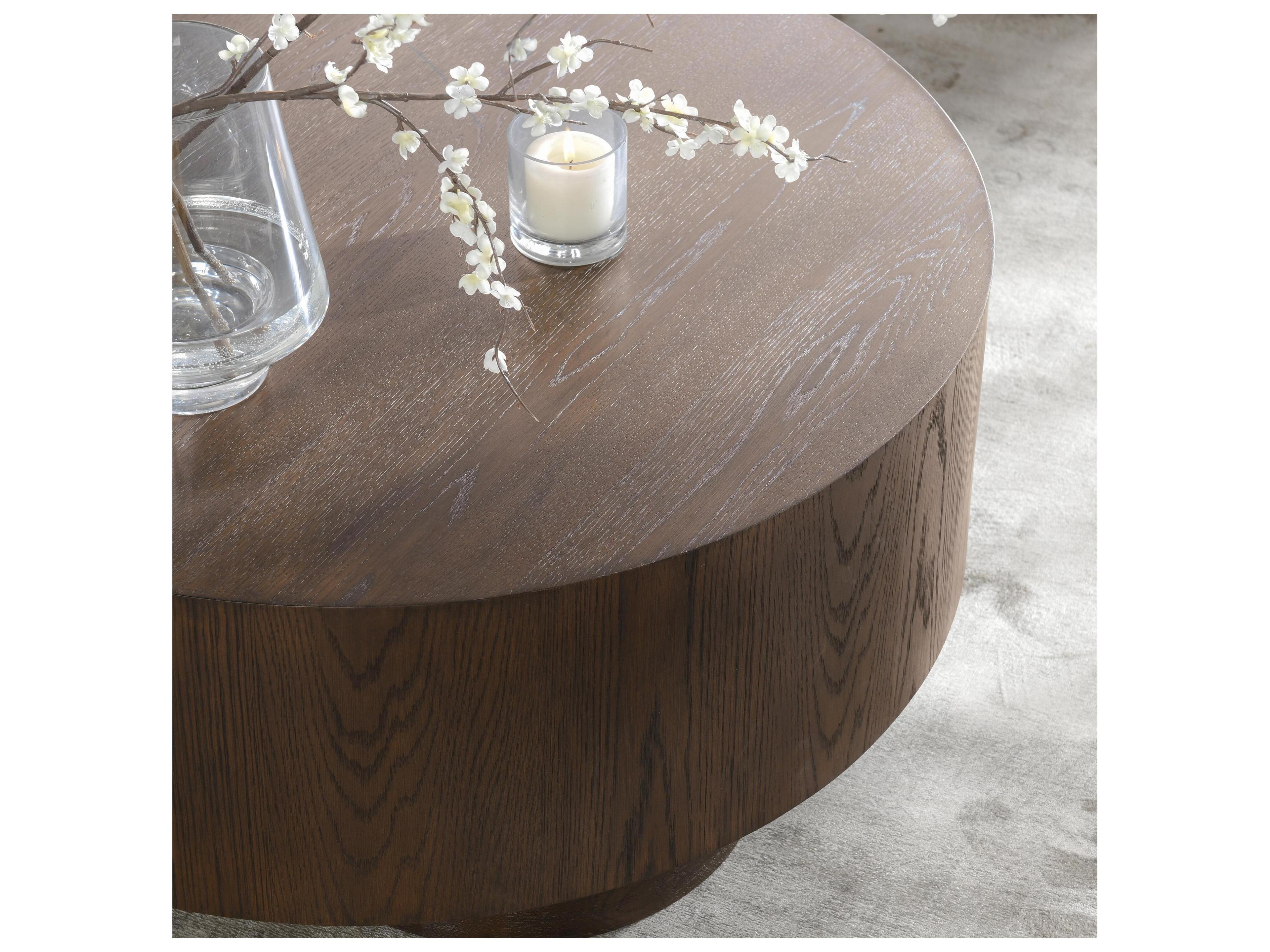 Classic Home Runa Round Wood Brown Coffee Table