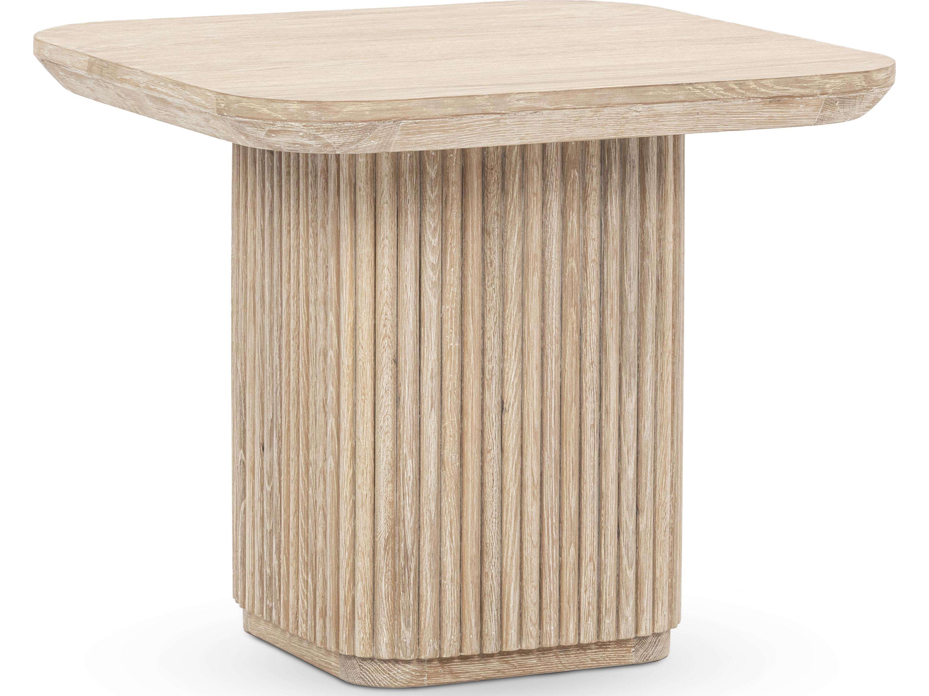 Vander Square Wood Cream Washed End Table
