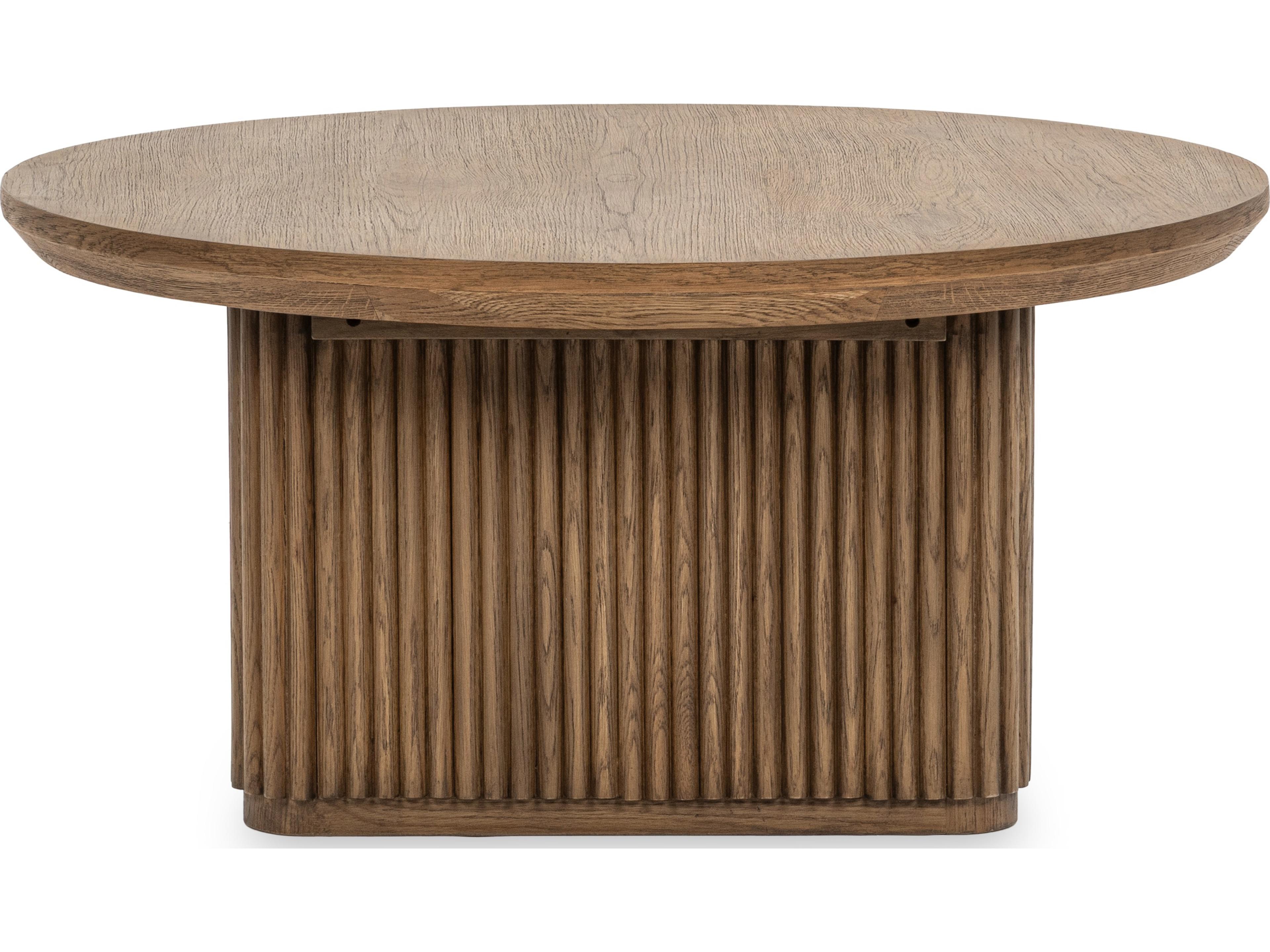 Classic Home Vander Round Wood Tawny Brown Coffee Table