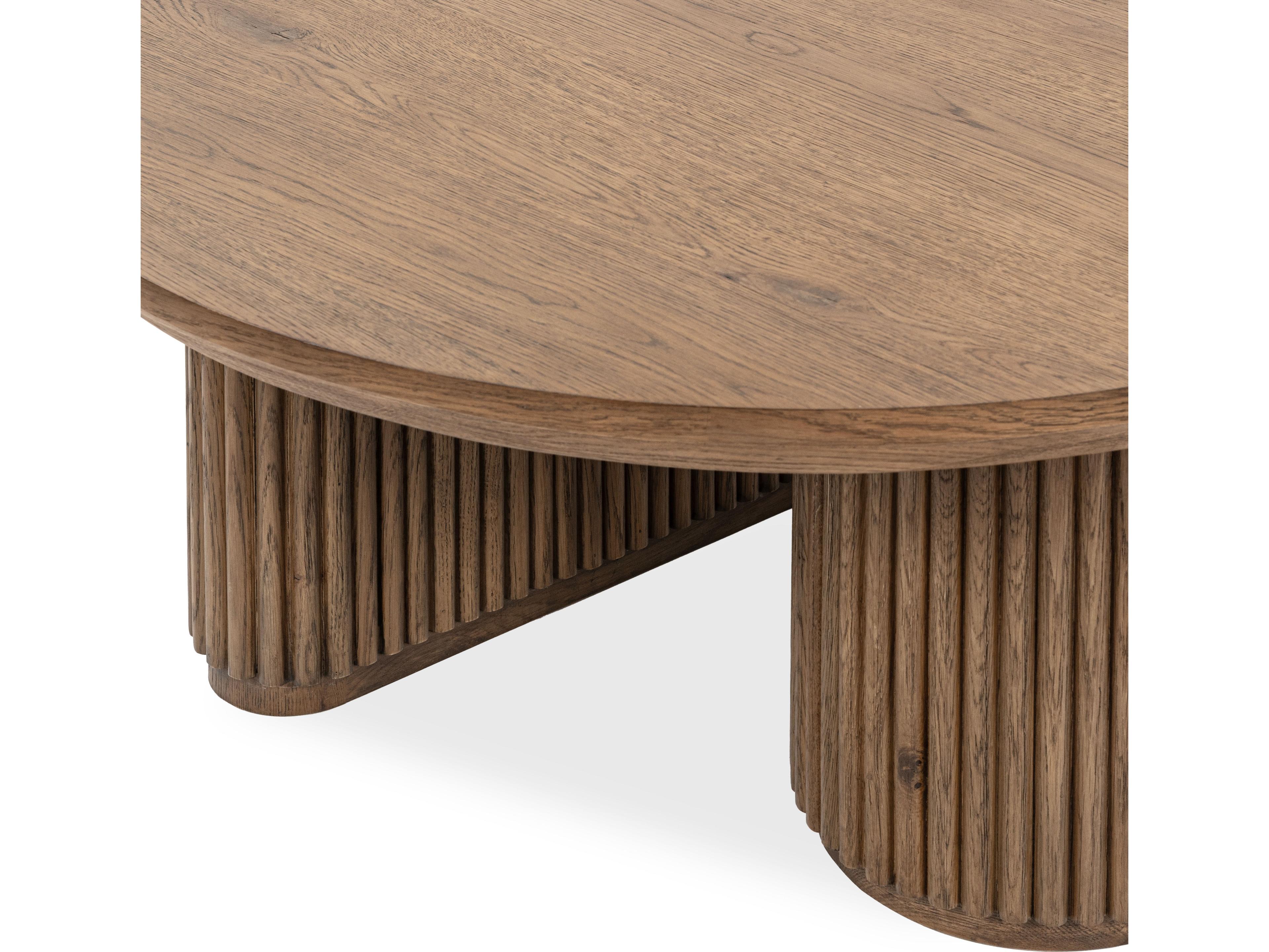 Classic Home Vander Round Wood Tawny Brown Coffee Table