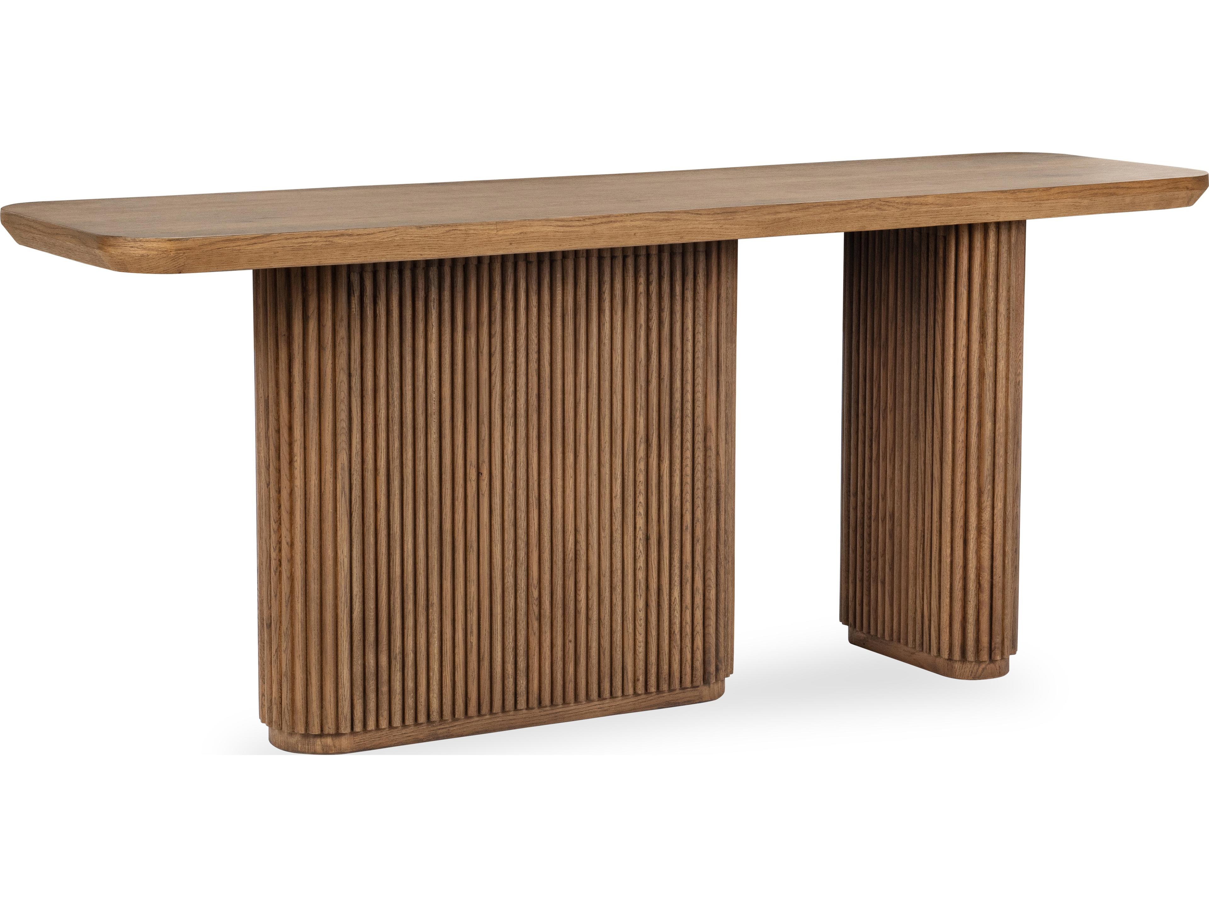 Classic Home Vander Rectangular Wood Tawny Brown Console Table