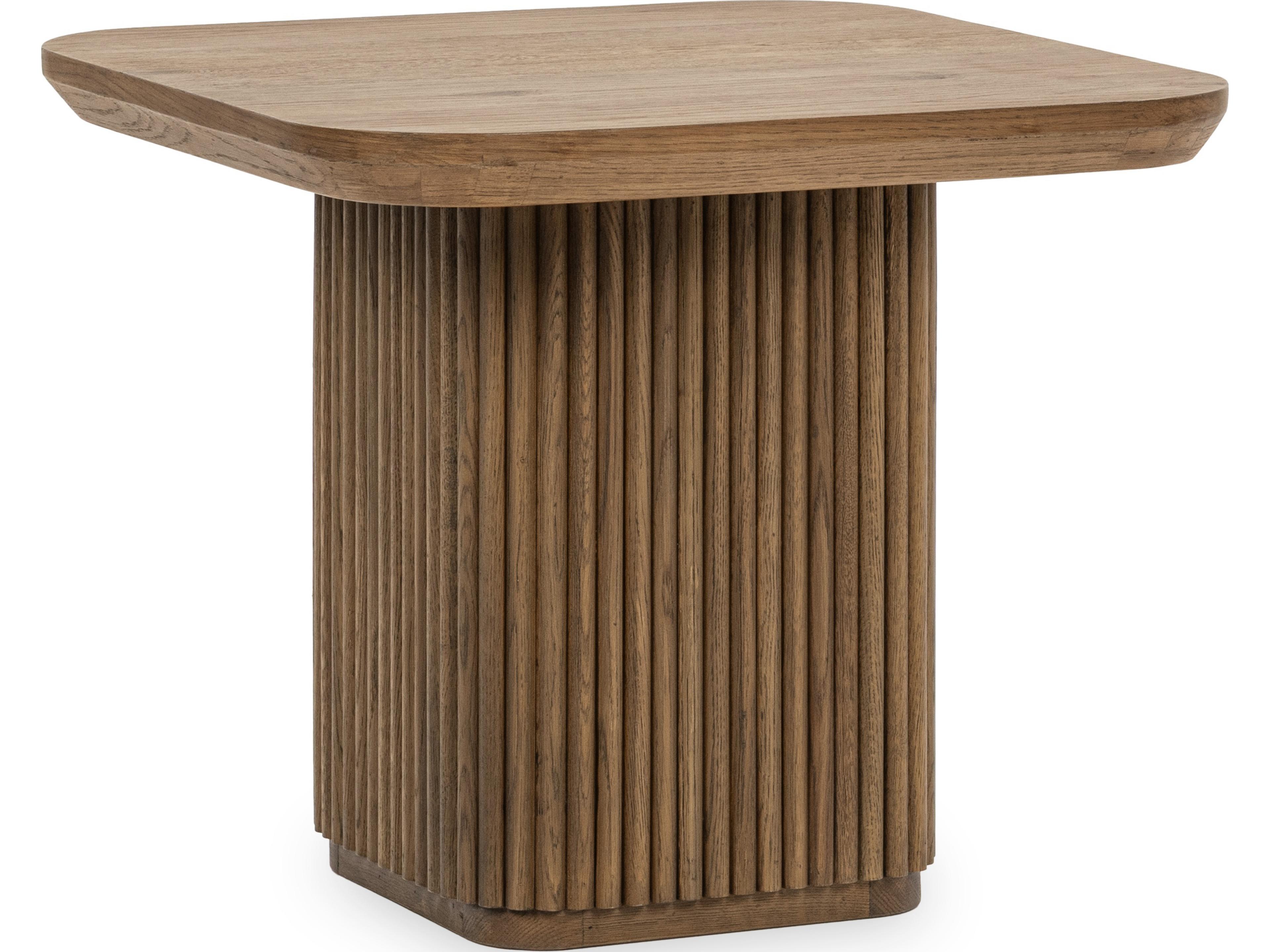 Vander Square Wood Tawny Brown End Table