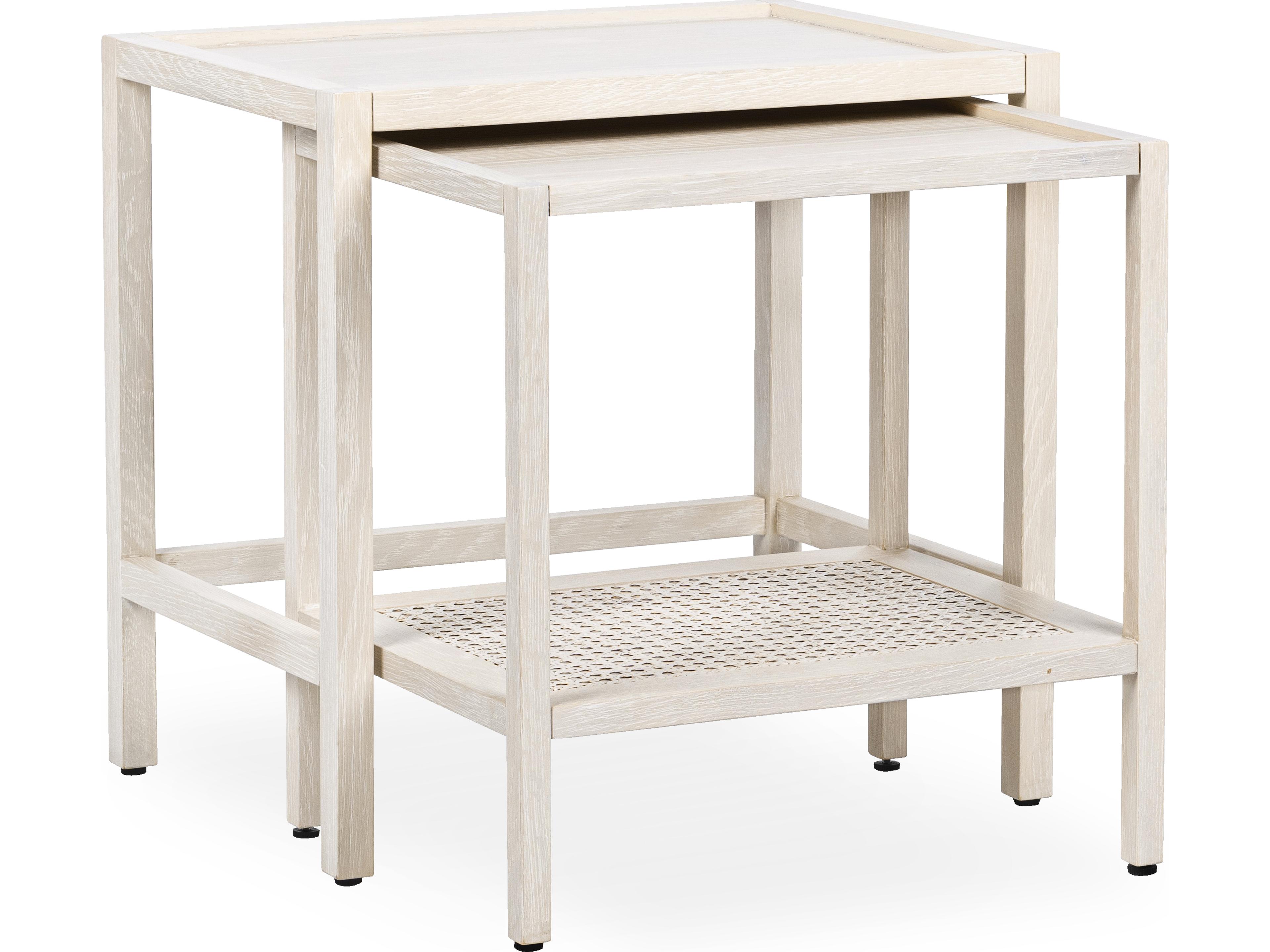 Devin Rectangular Wood Milk White End Table