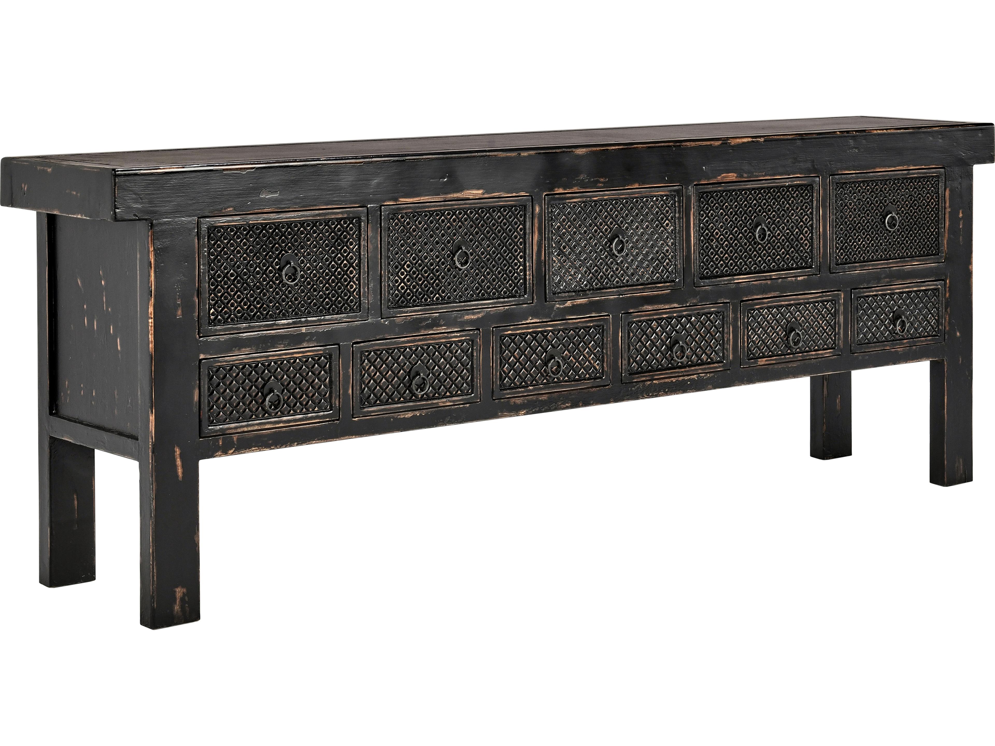 Lahey Rectangular Wood Black Console Table