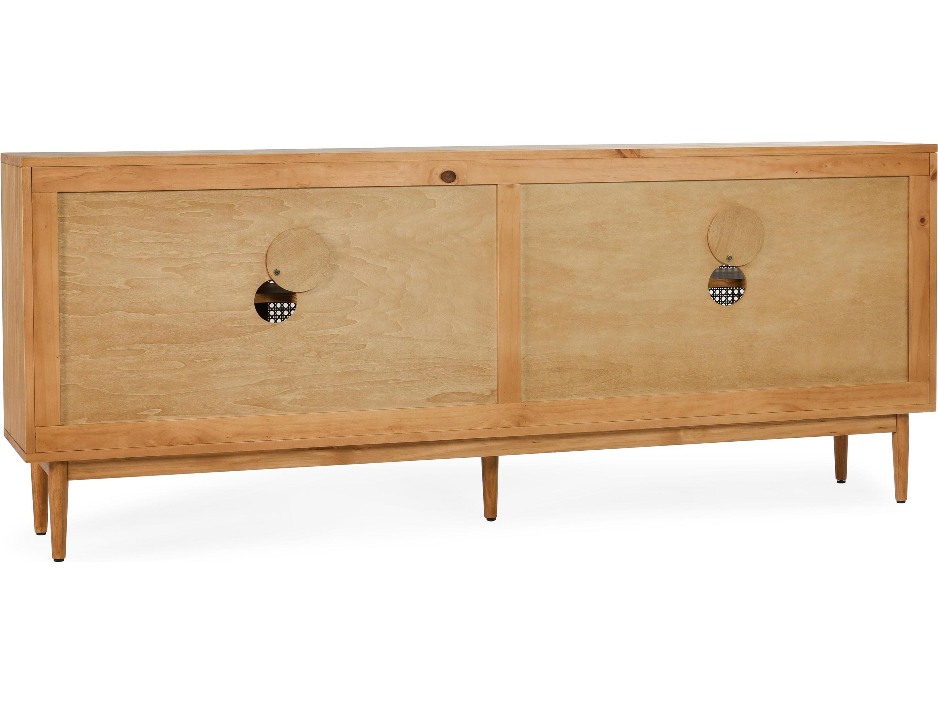 Classic Home Edris 78" Pine Wood Natural Brown Sideboard