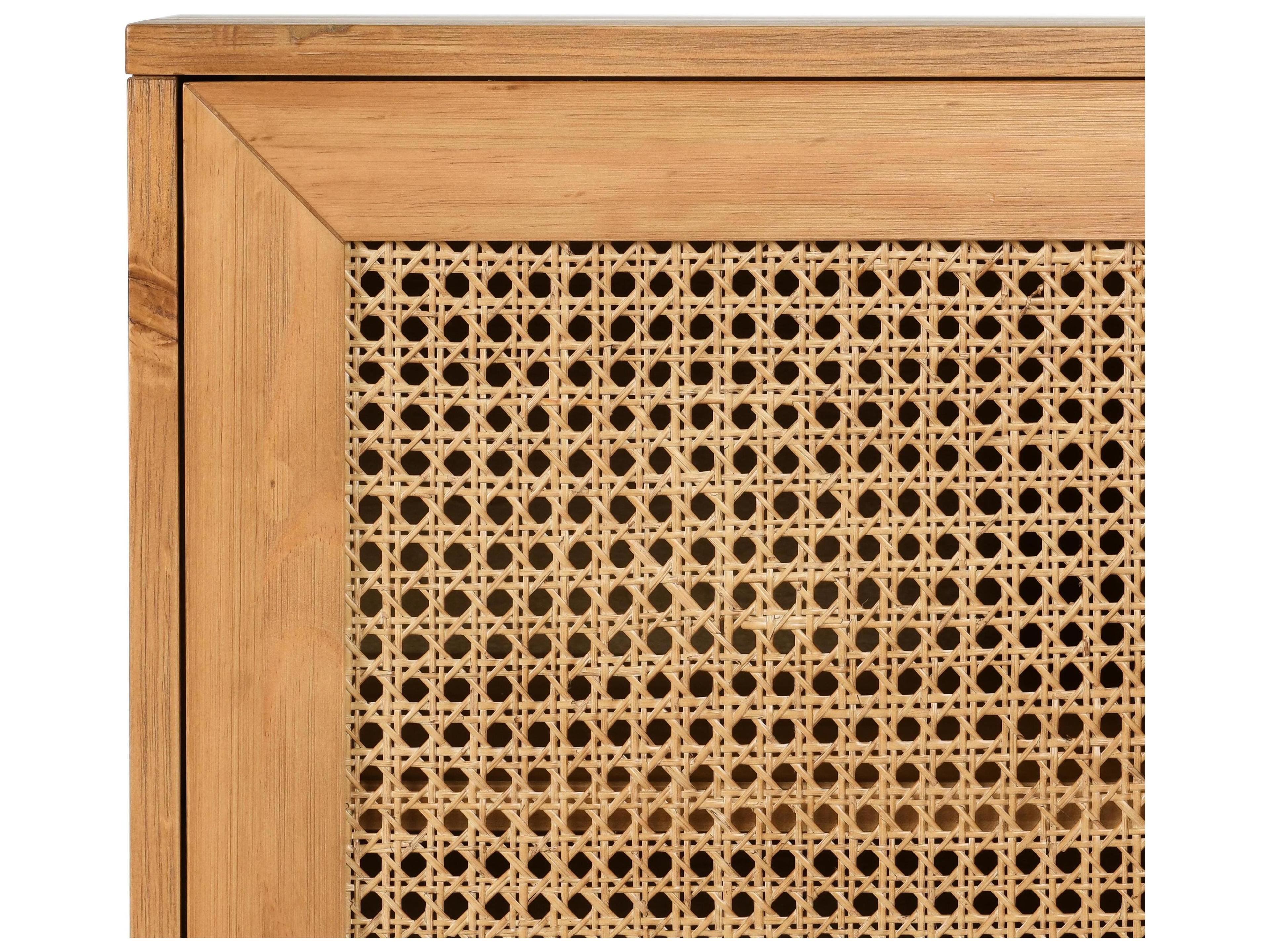 Classic Home Edris 78" Pine Wood Natural Brown Sideboard