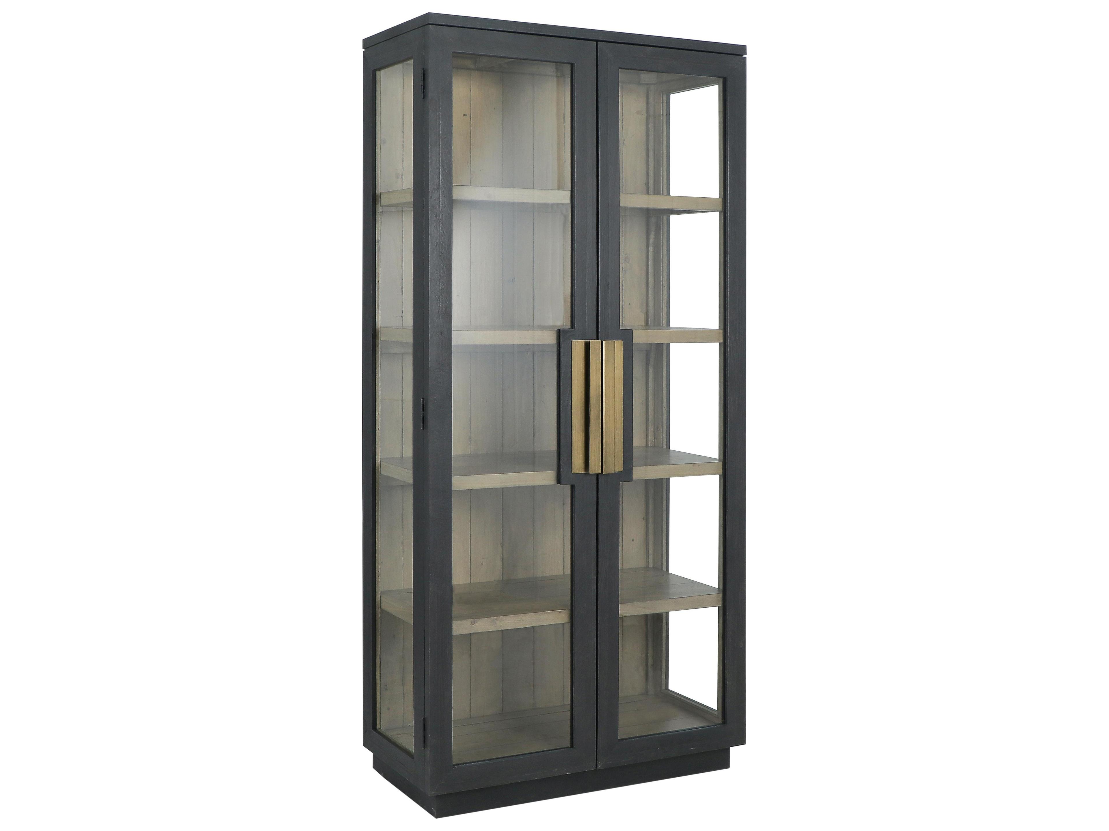 Larson Pine Wood Black Display Cabinet