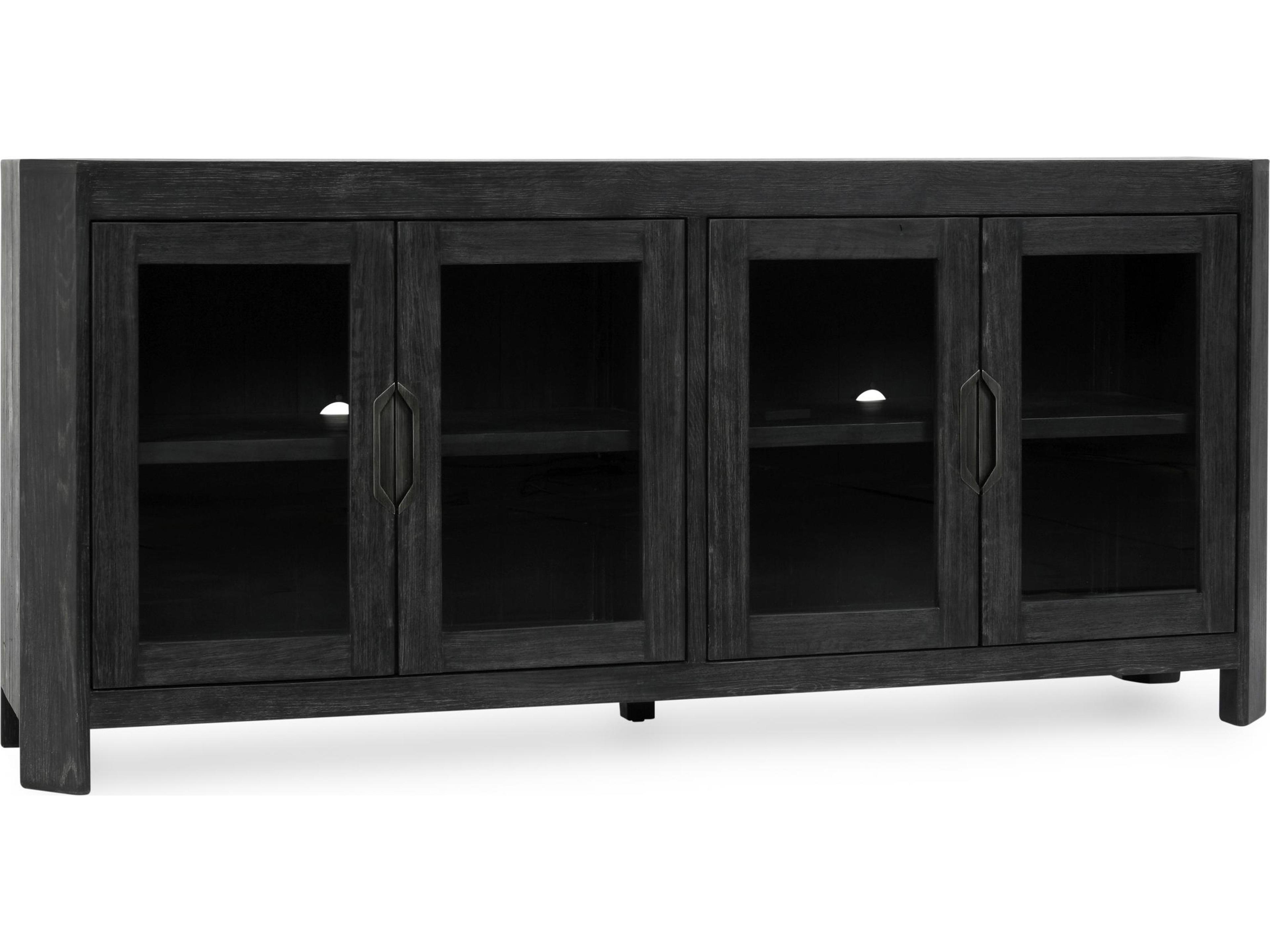 Macurthur Oak Wood Black Display Cabinet