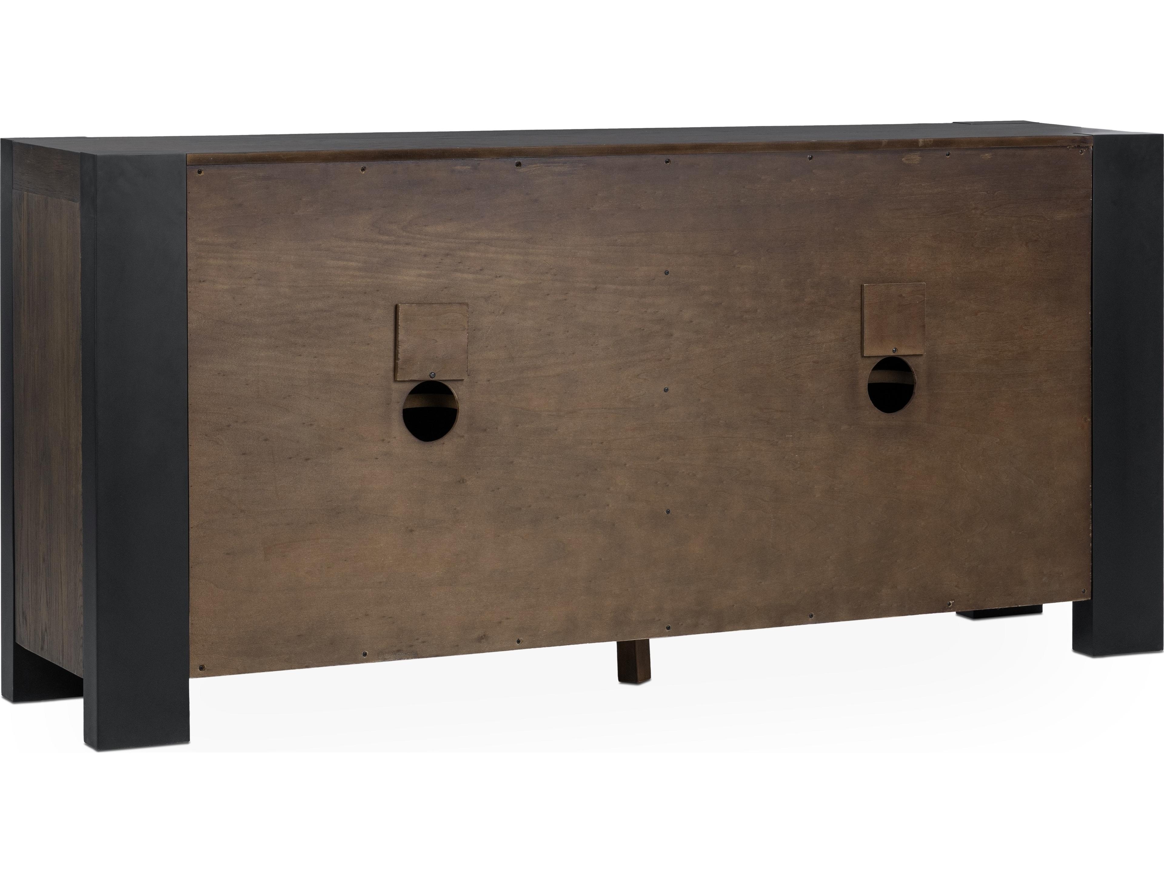 Classic Home Deaven 78" Oak Wood Toasted Brown Sideboard