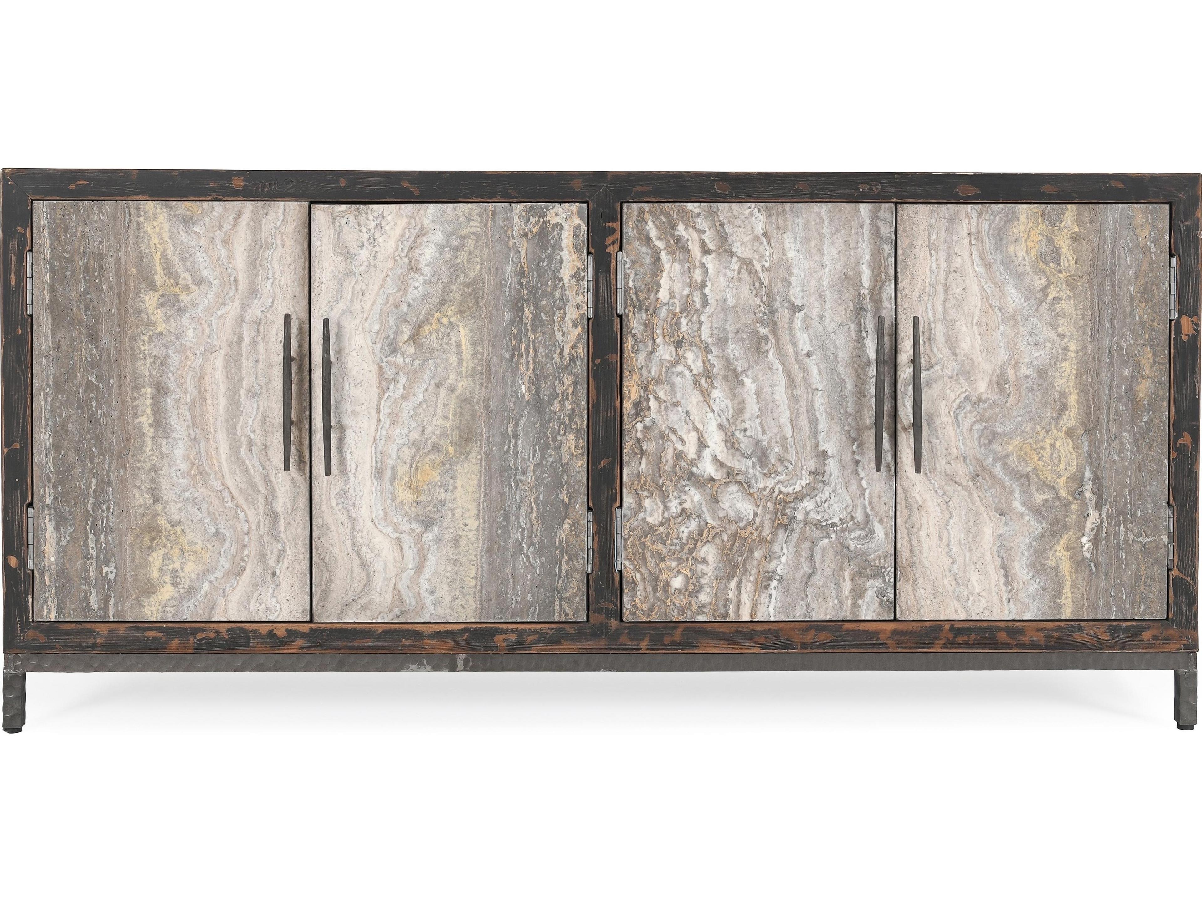 Classic Home Lisbon 76" Pine Wood Brown Sideboard