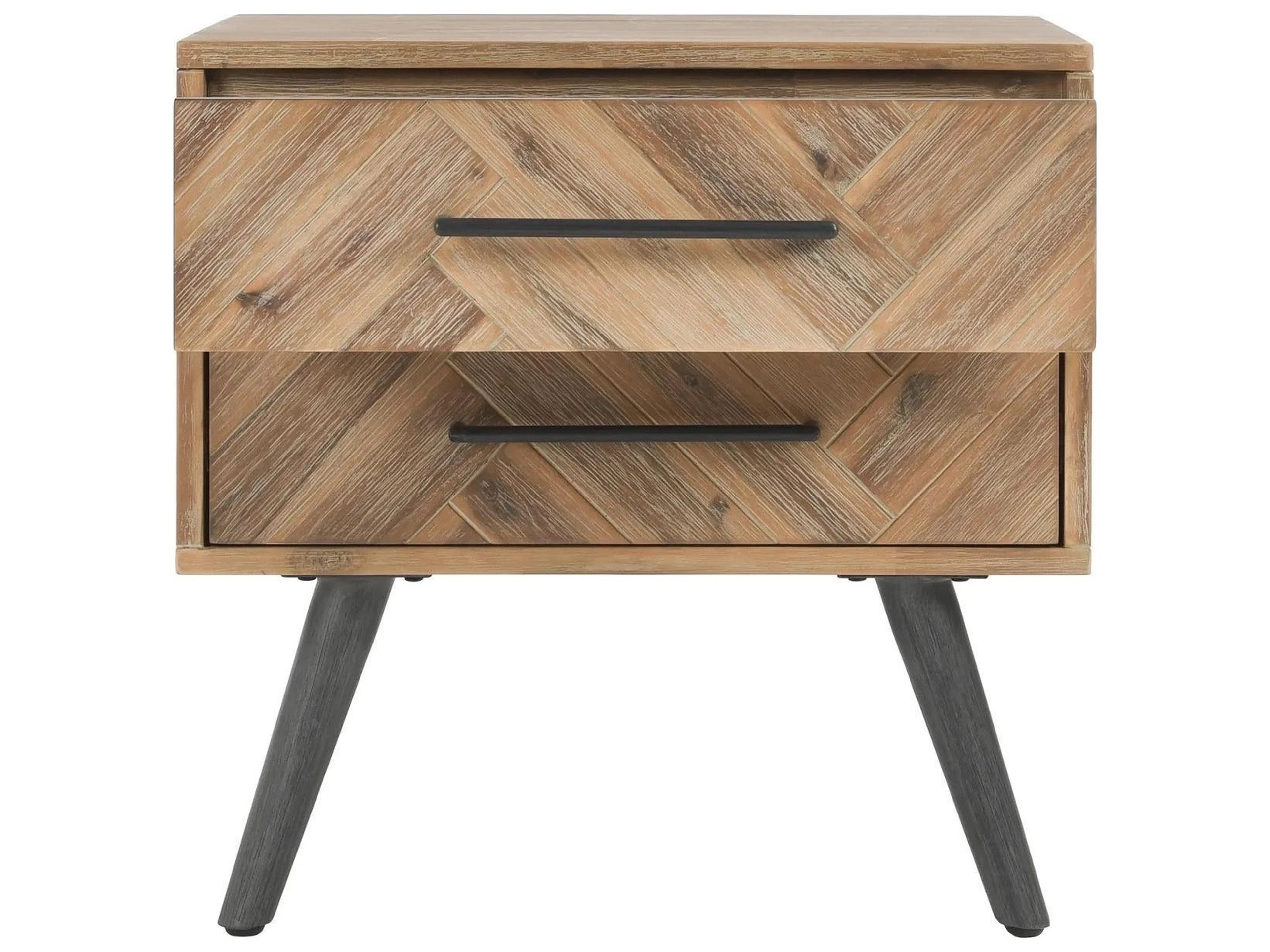 Classic Home Dexter 2-Drawers Natural Acacia Wood Nightstand