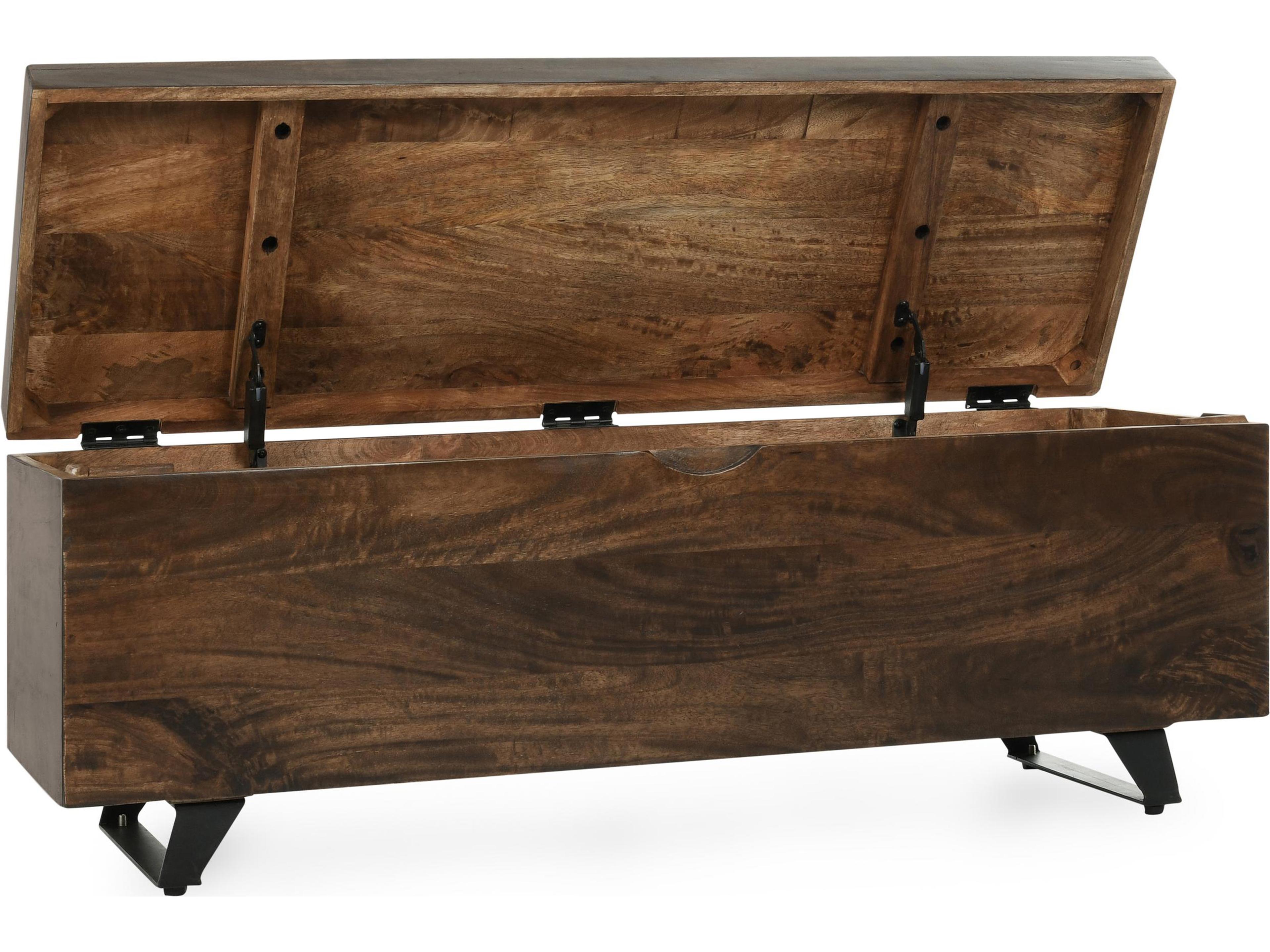 Classic Home Axis Dark Brown Mango Wood Storage Trunk