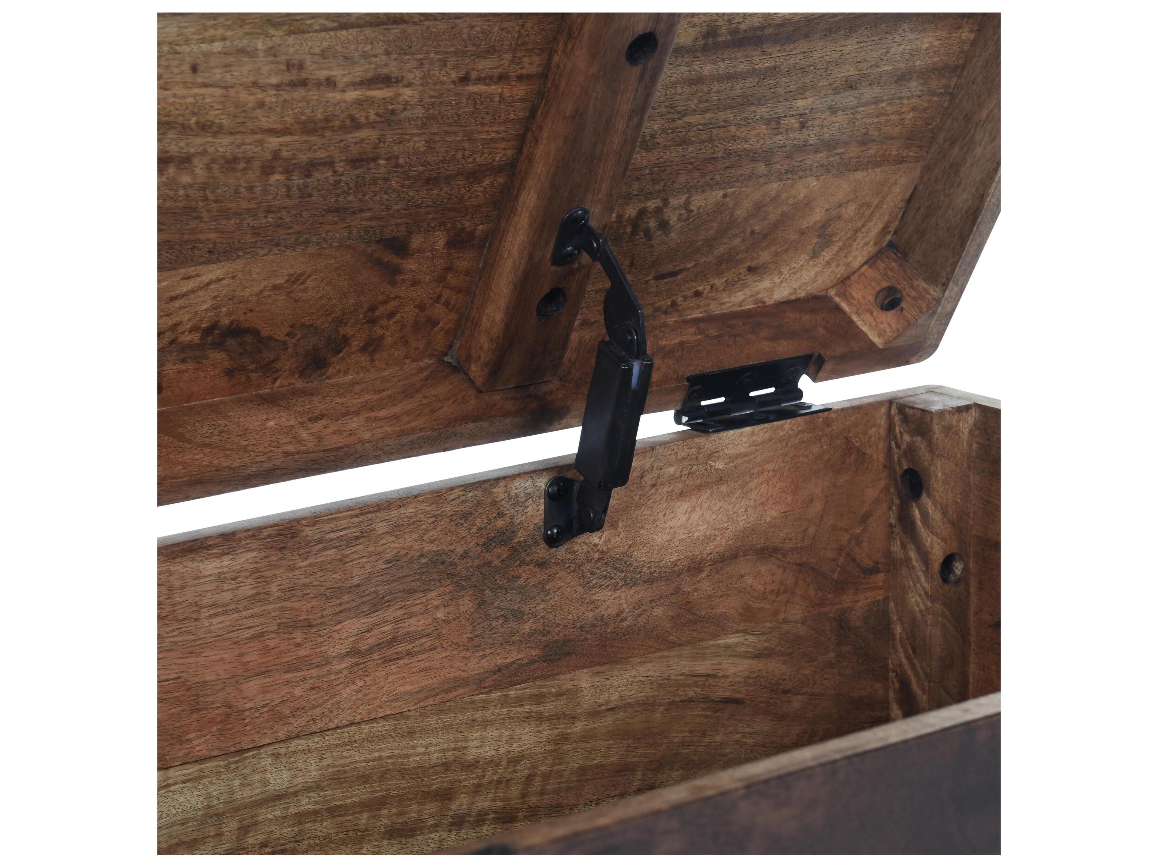 Classic Home Axis Dark Brown Mango Wood Storage Trunk