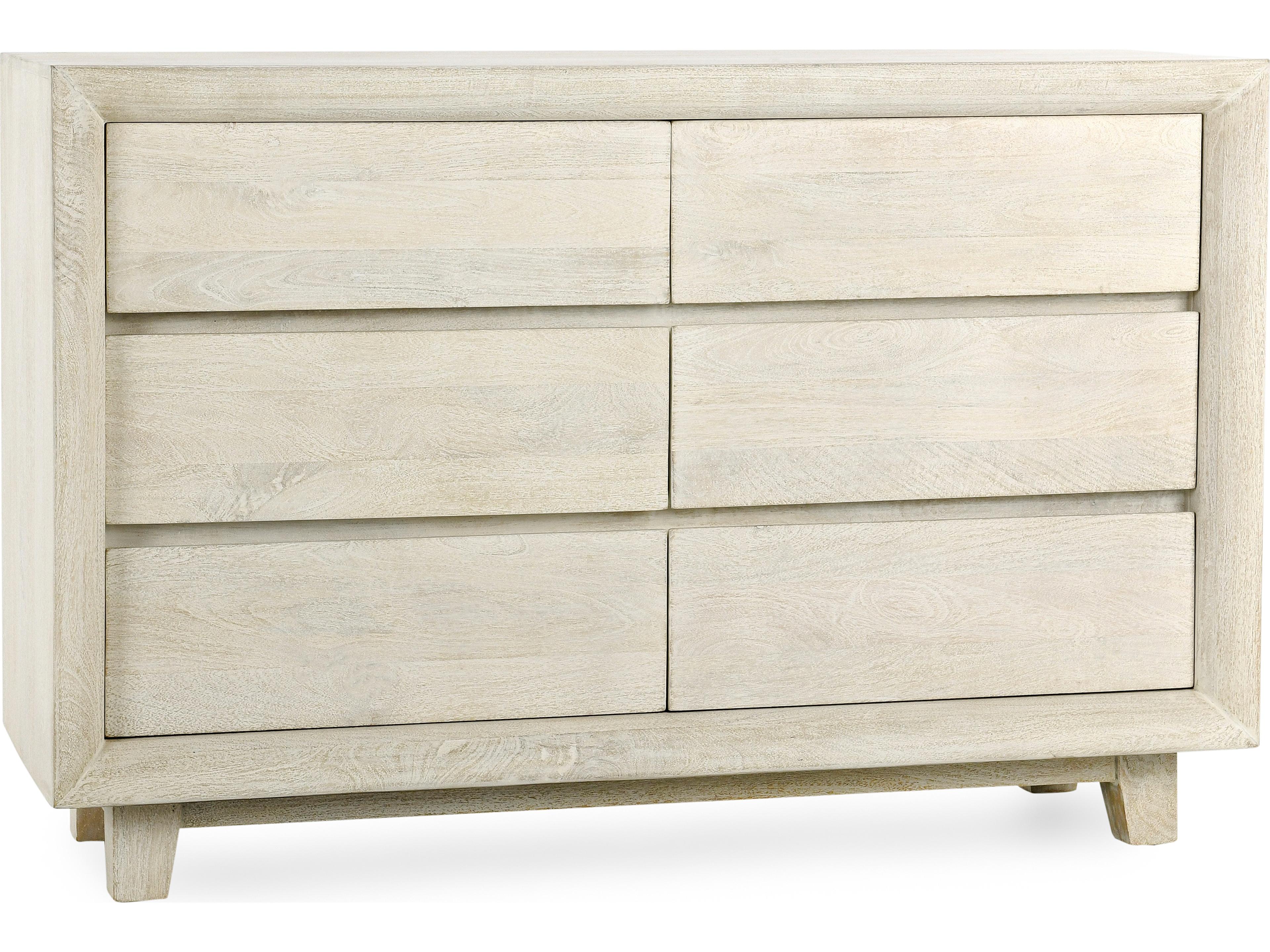 Reece 6-Drawers Beige Mango Wood Double Dresser