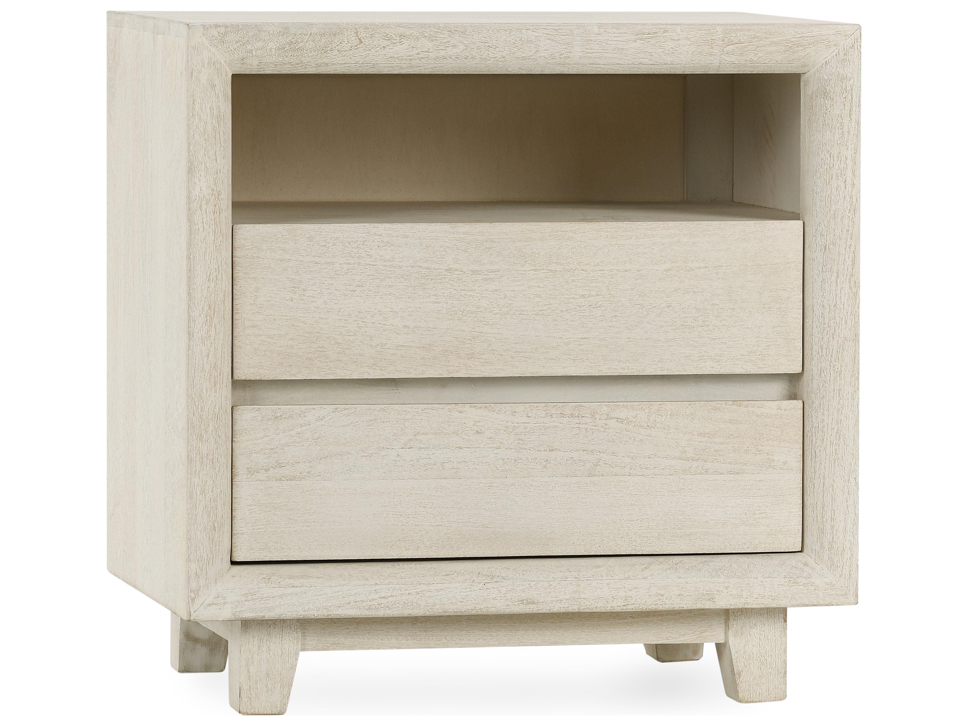 Reece 2-Drawers Beige Mango Wood Nightstand