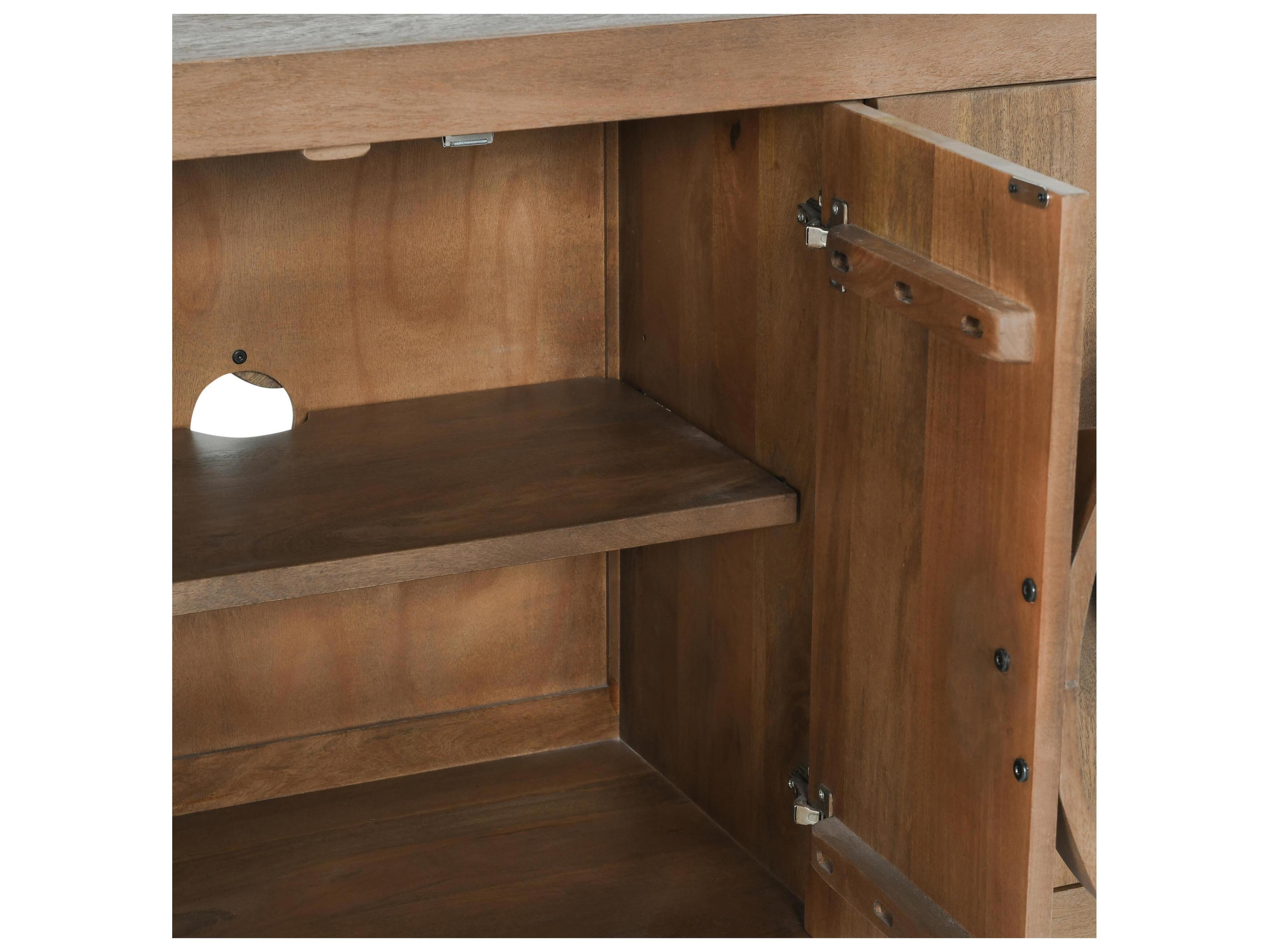 Classic Home Vally 85" Mango Wood Natural Sideboard