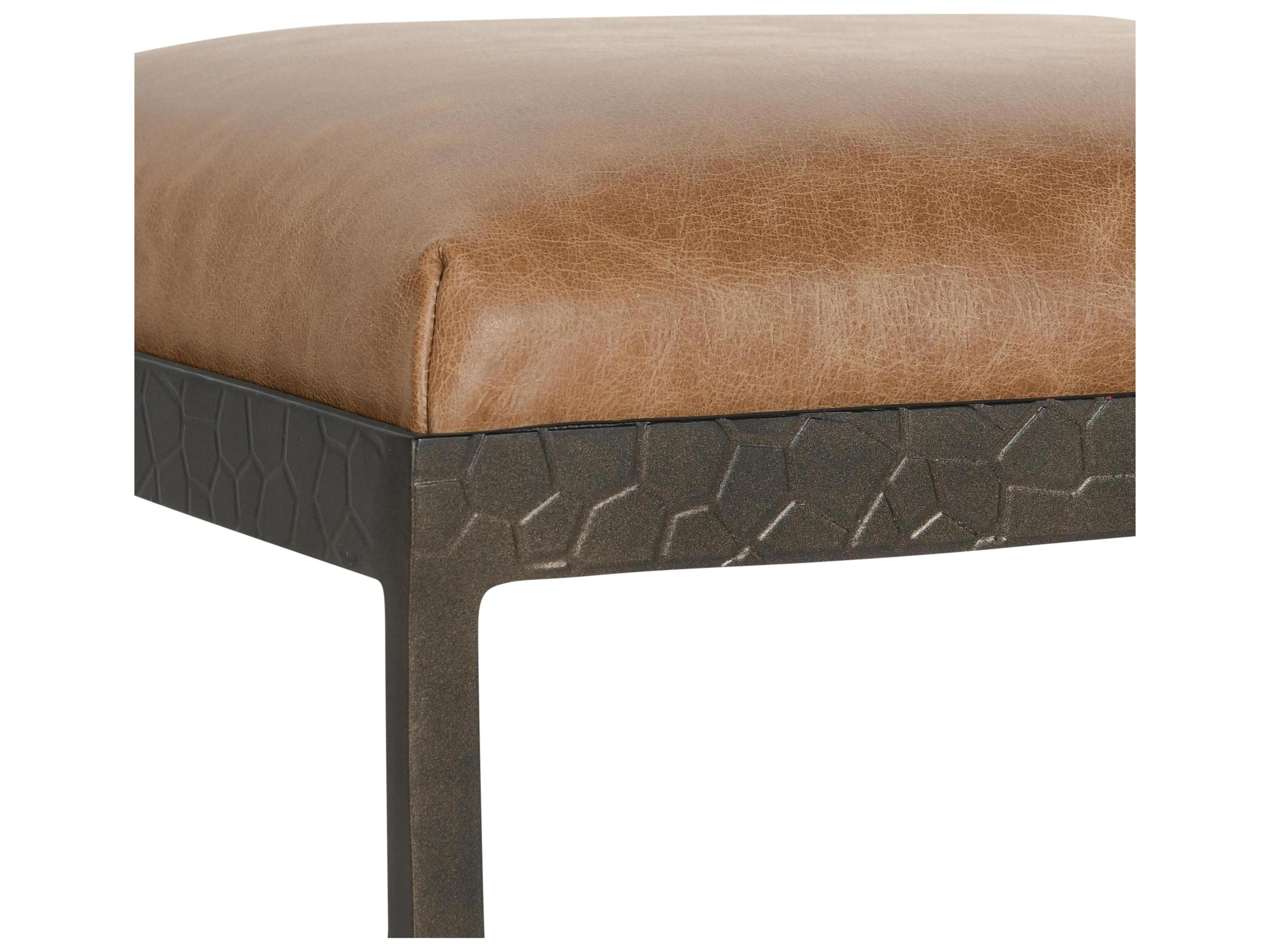 Classic Home Bose Chestnut Brown Leather Counter Stool