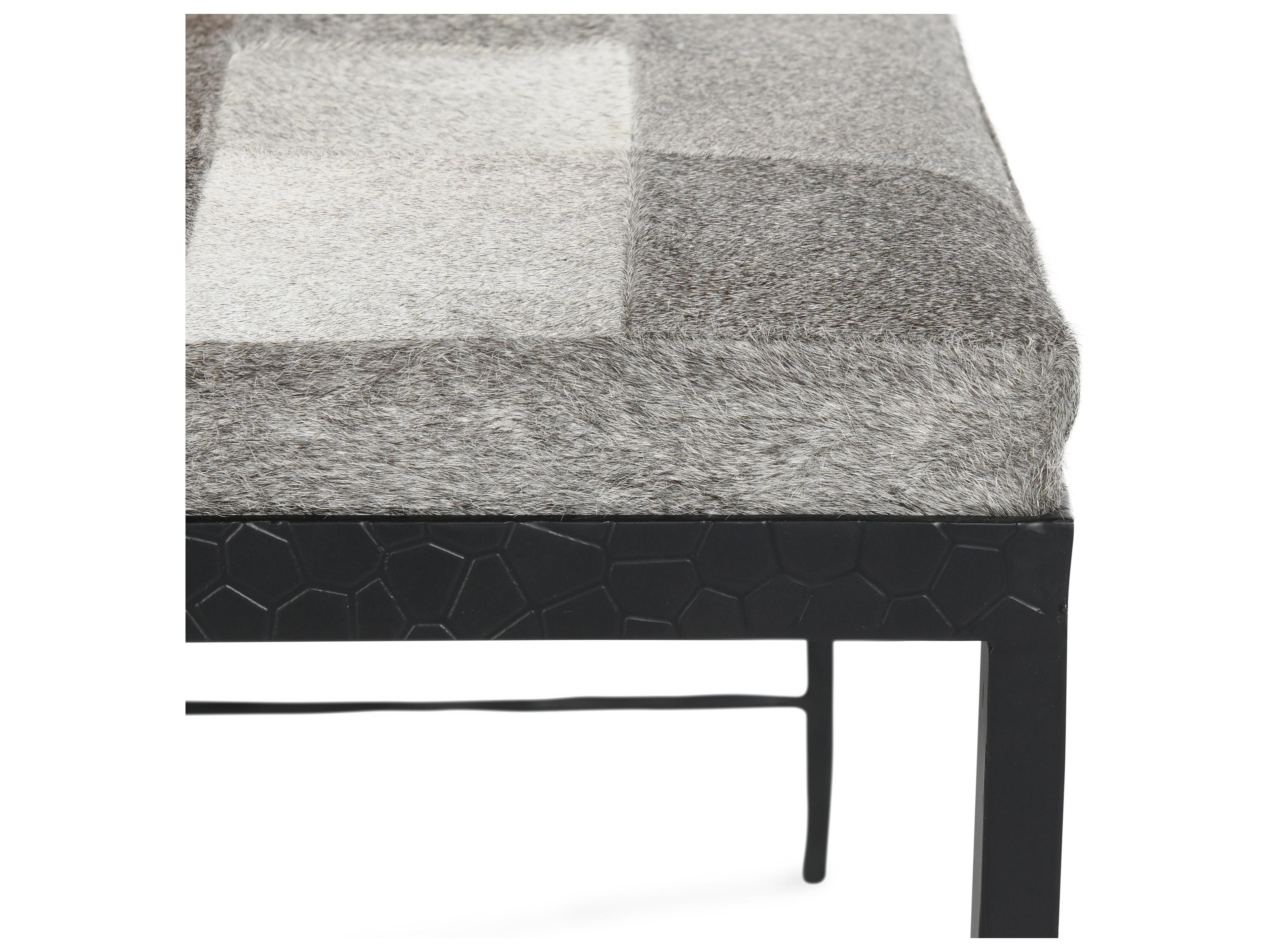 Classic Home Achen Gray Bronze Fur Accent Bench