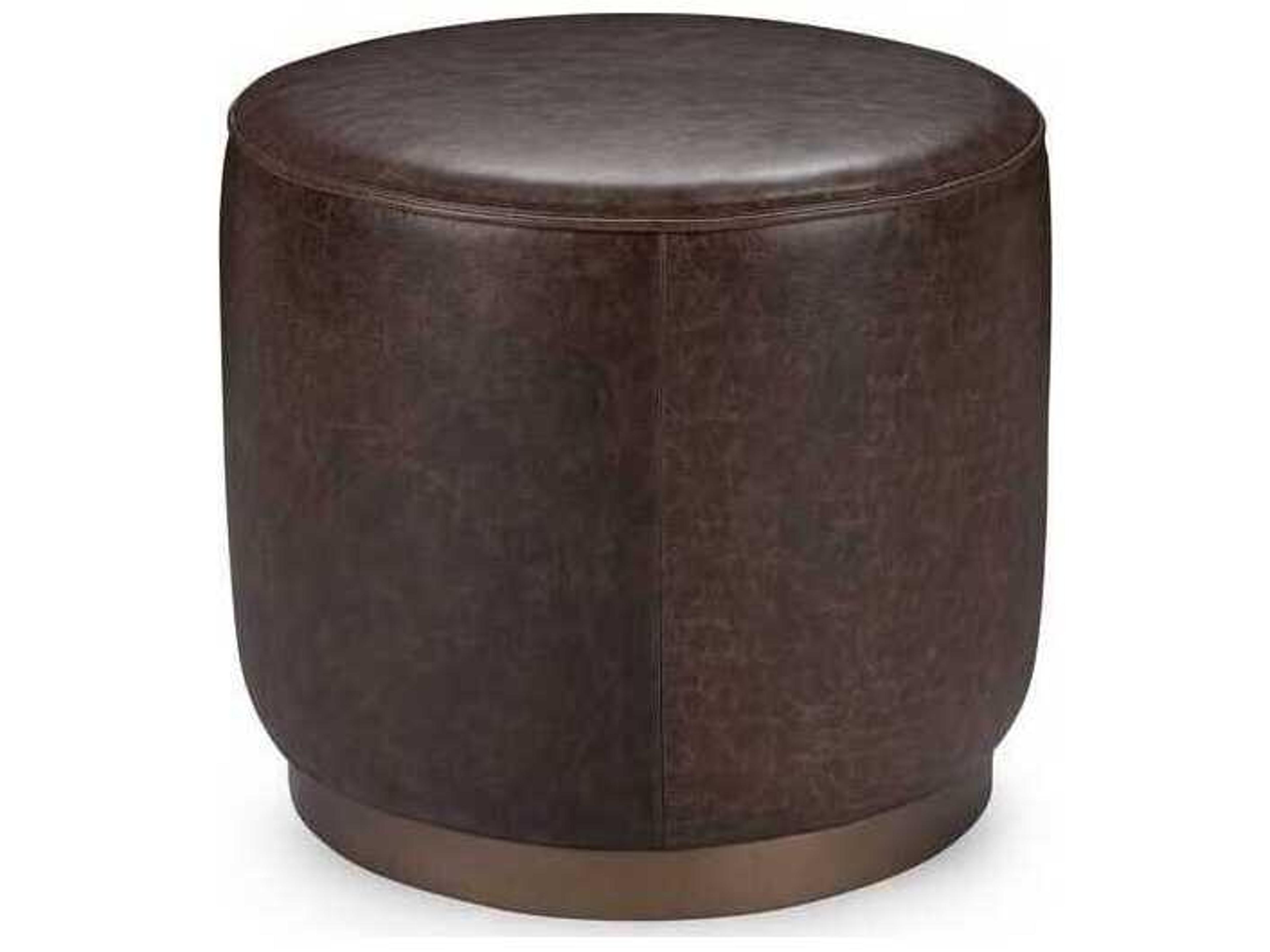 Clair Round Leather End Table