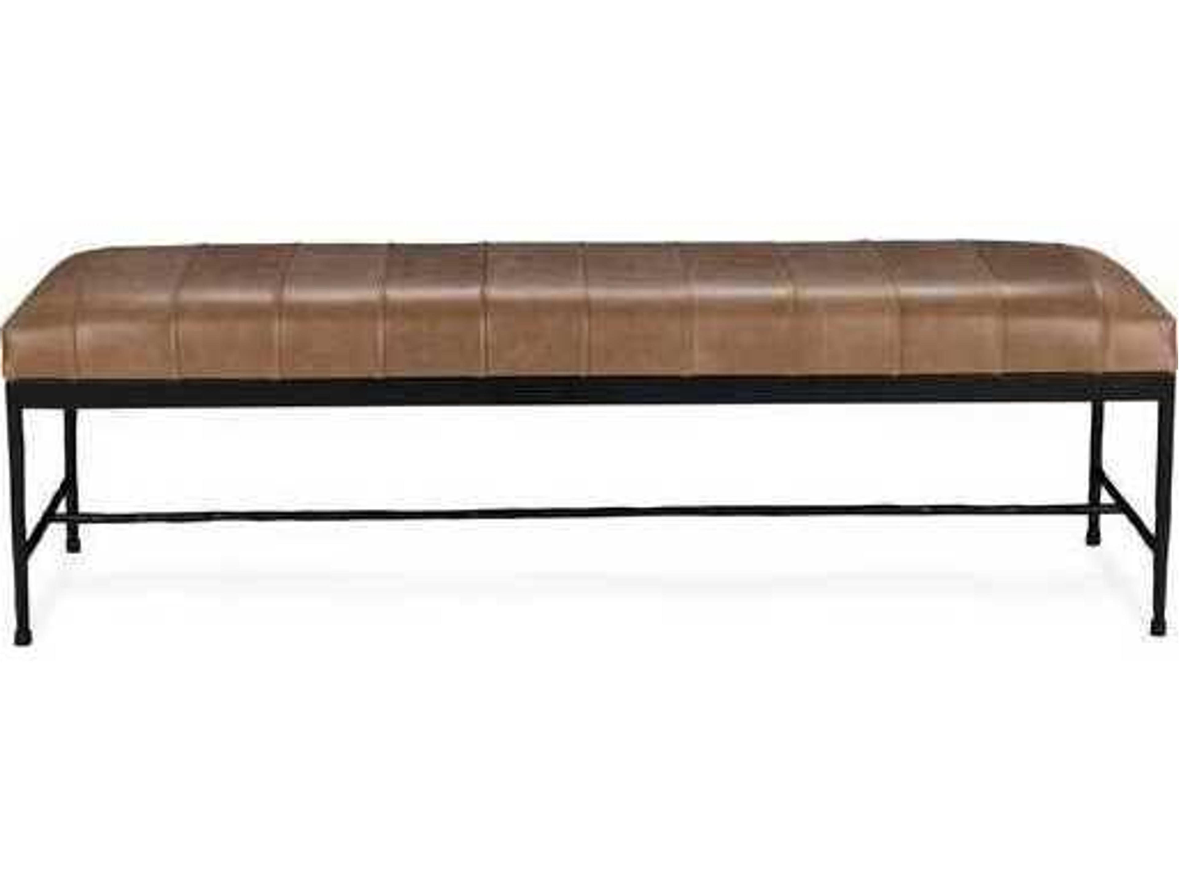 Classic Home Madeleine Brown Leather Accent Bench