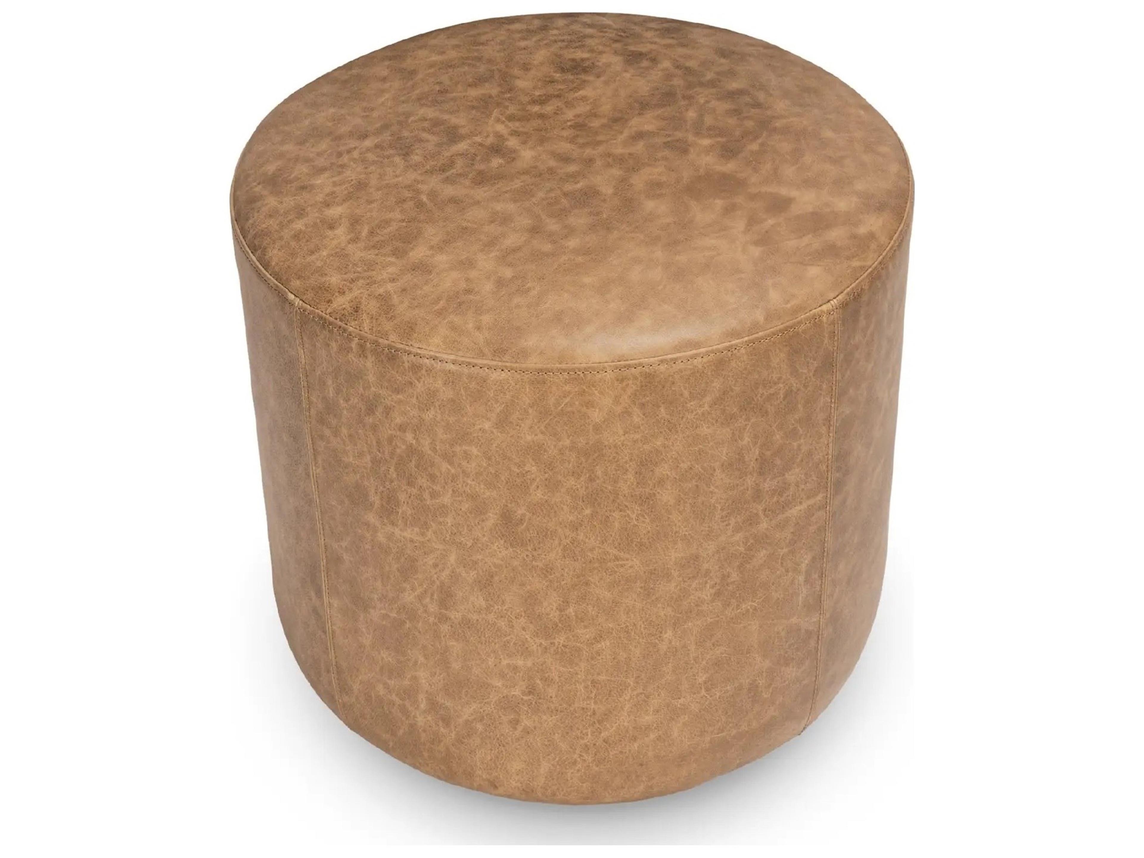 Classic Home Millo Sedona Brown Leather Ottoman