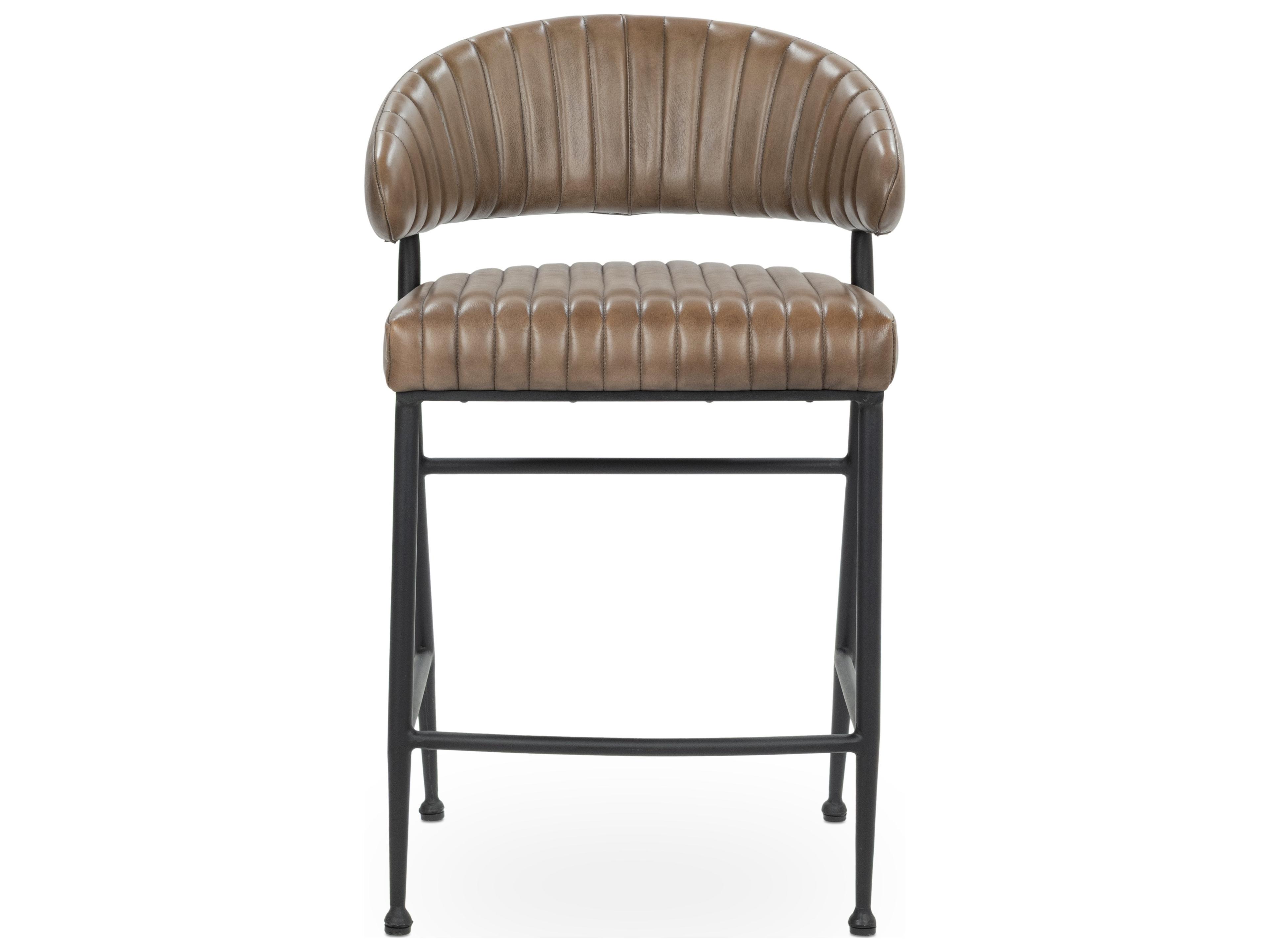 Classic Home Umbria Antique Brown Faux Leather Counter Stool