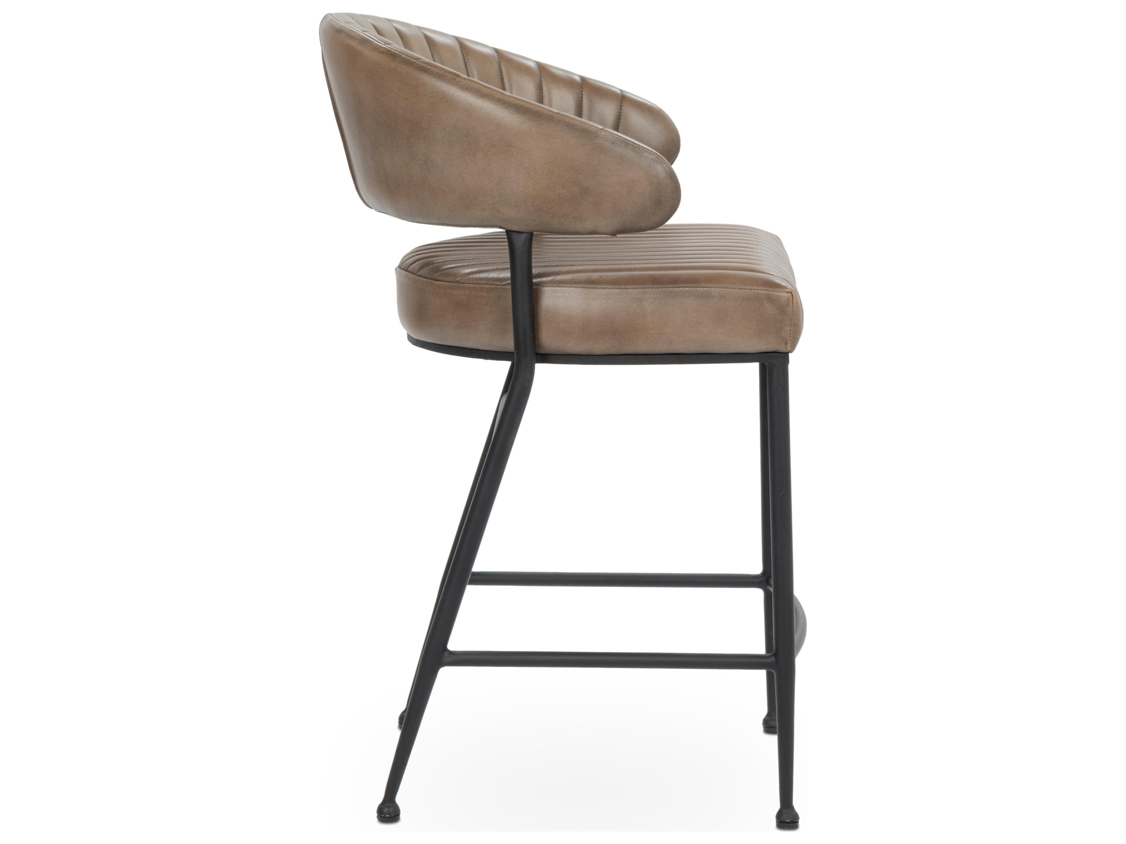 Classic Home Umbria Antique Brown Faux Leather Counter Stool