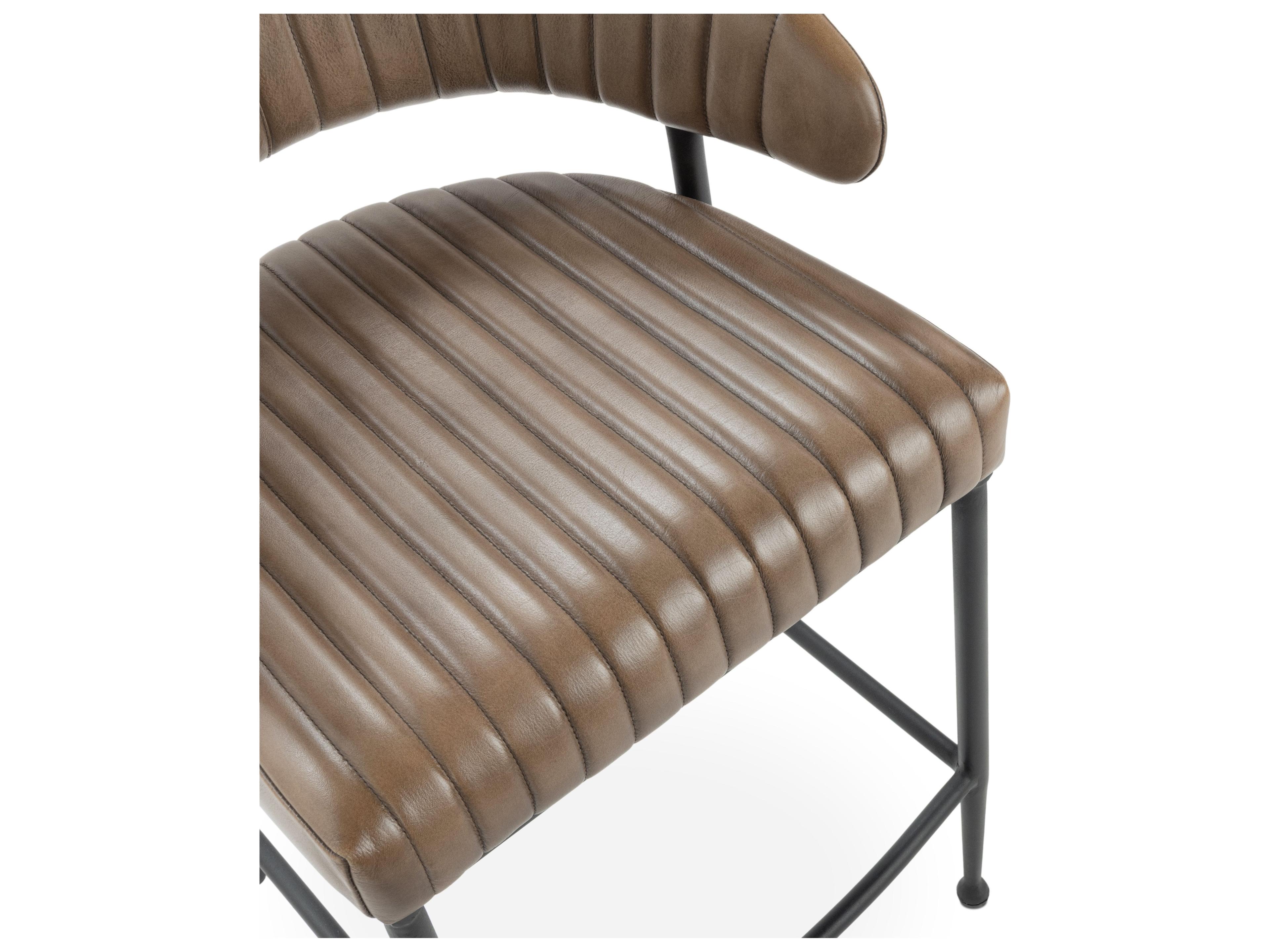 Classic Home Umbria Antique Brown Faux Leather Counter Stool