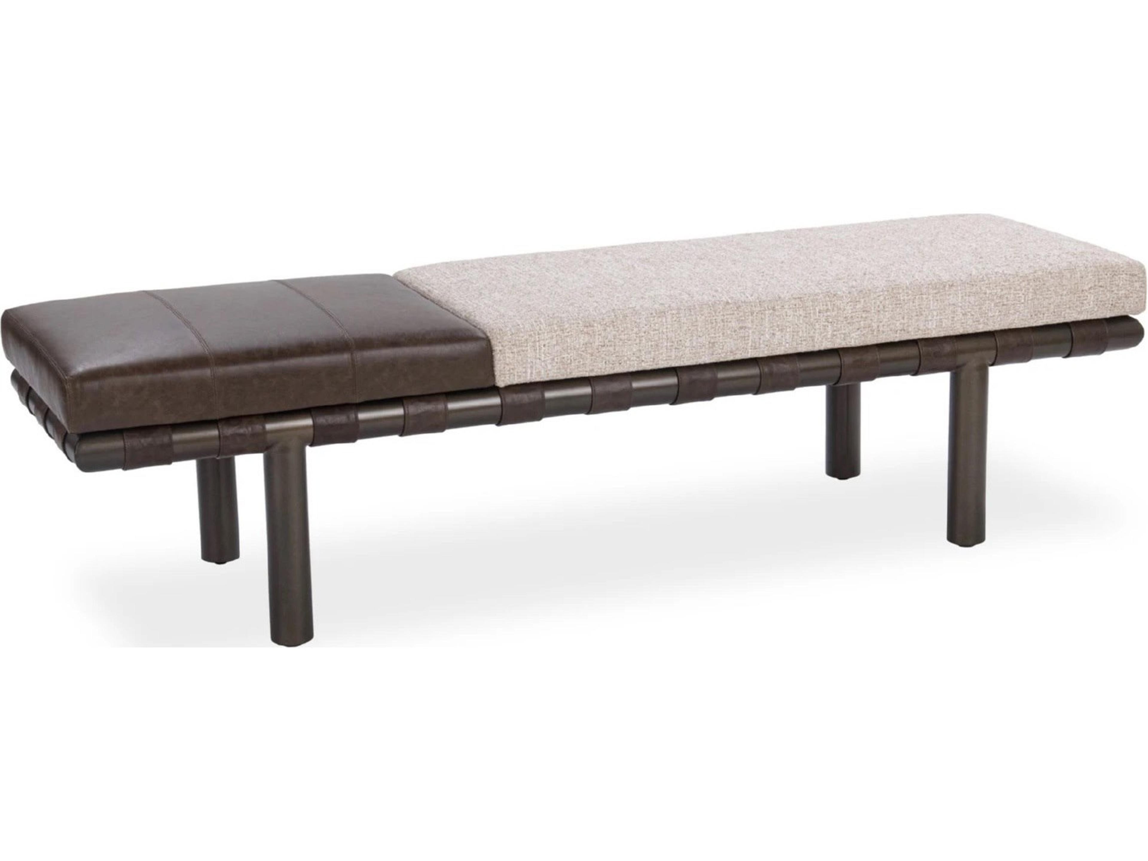 Brooklyn Cocoa Latte Brown Upholstered Accent Bench