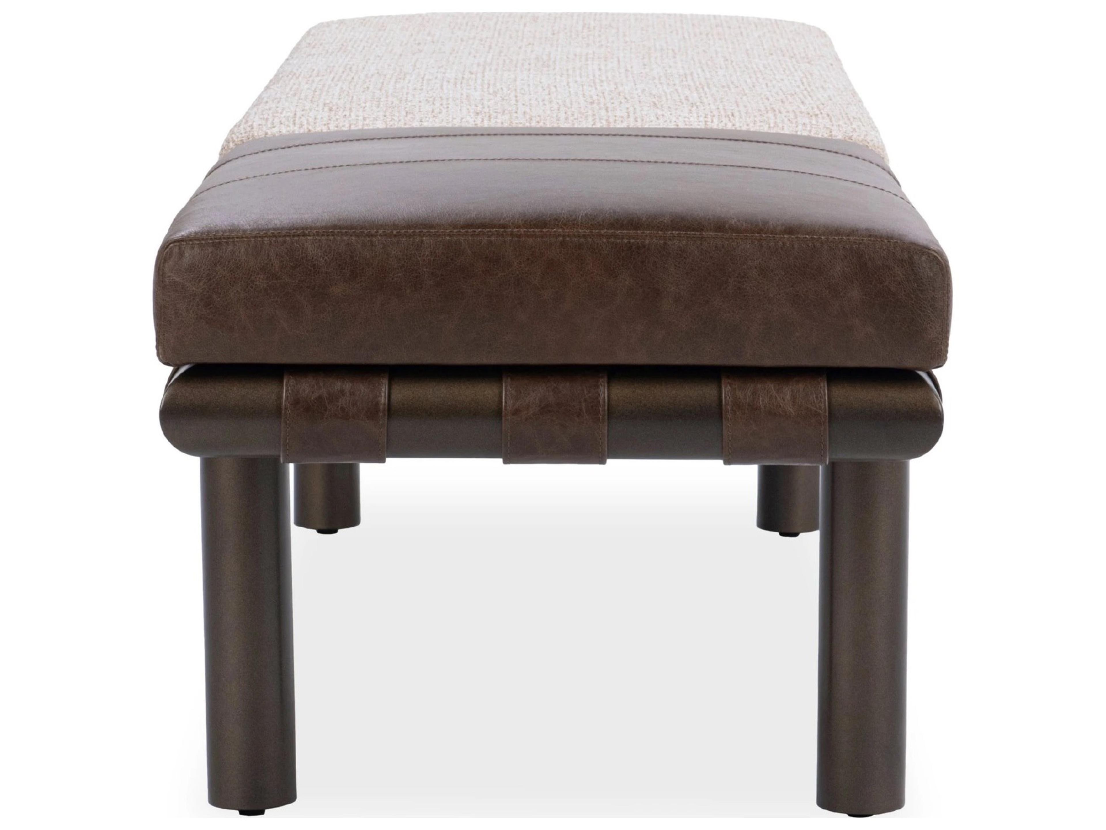 Classic Home Brooklyn Cocoa Latte Brown Upholstered Accent Bench