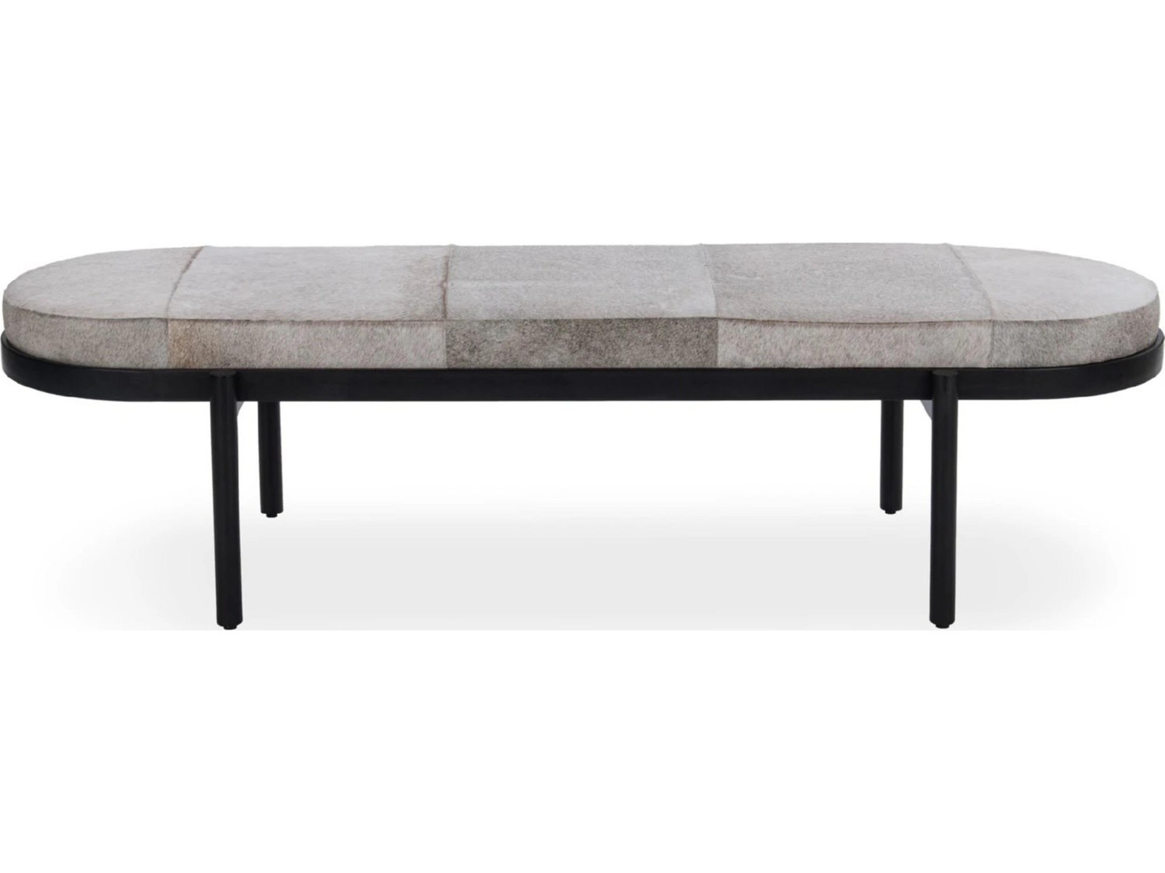 Classic Home Evelyn Sparrow Gray Upholstered Accent Bench