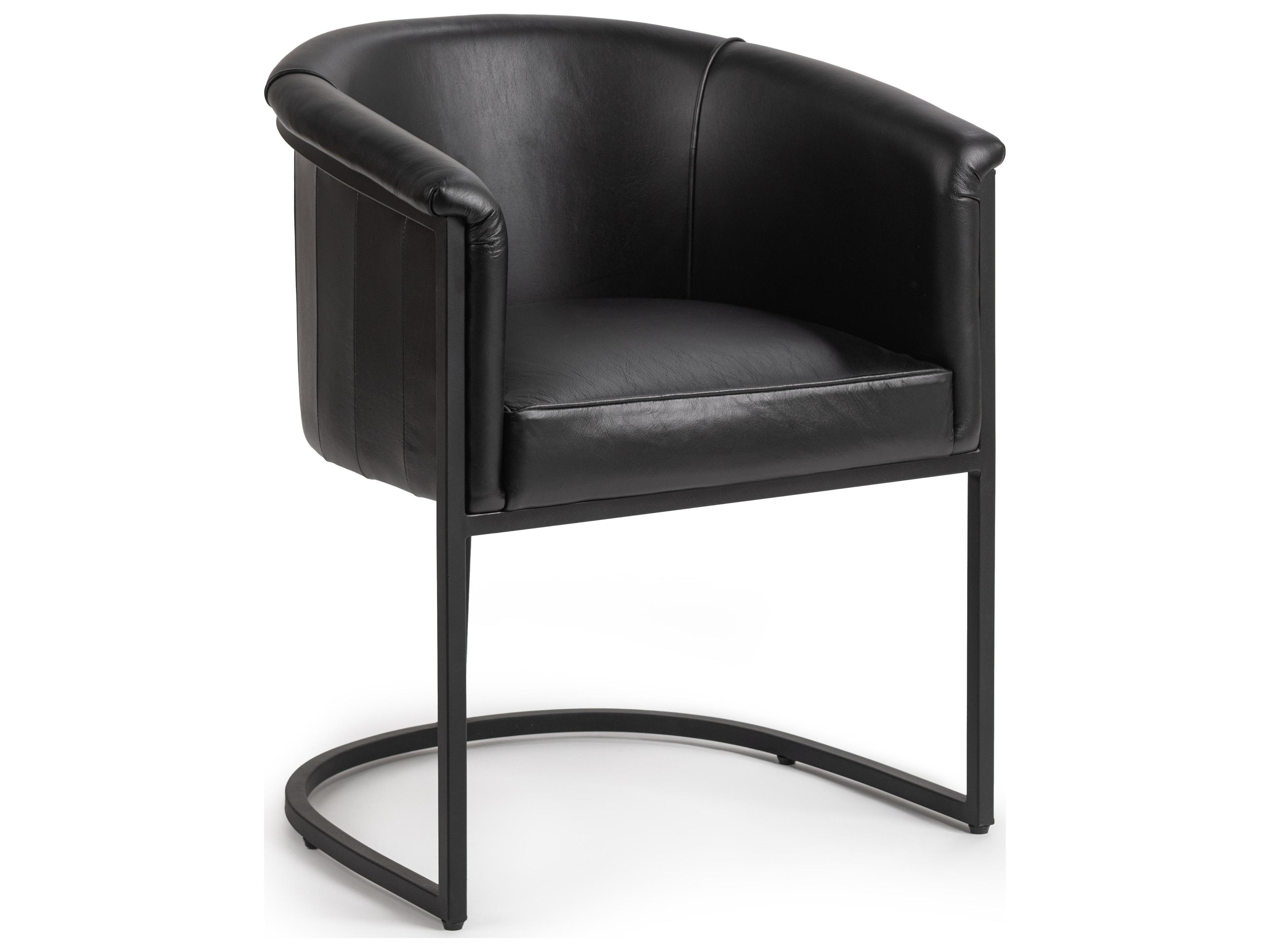 Hester Black Faux Leather Arm Dining Chair