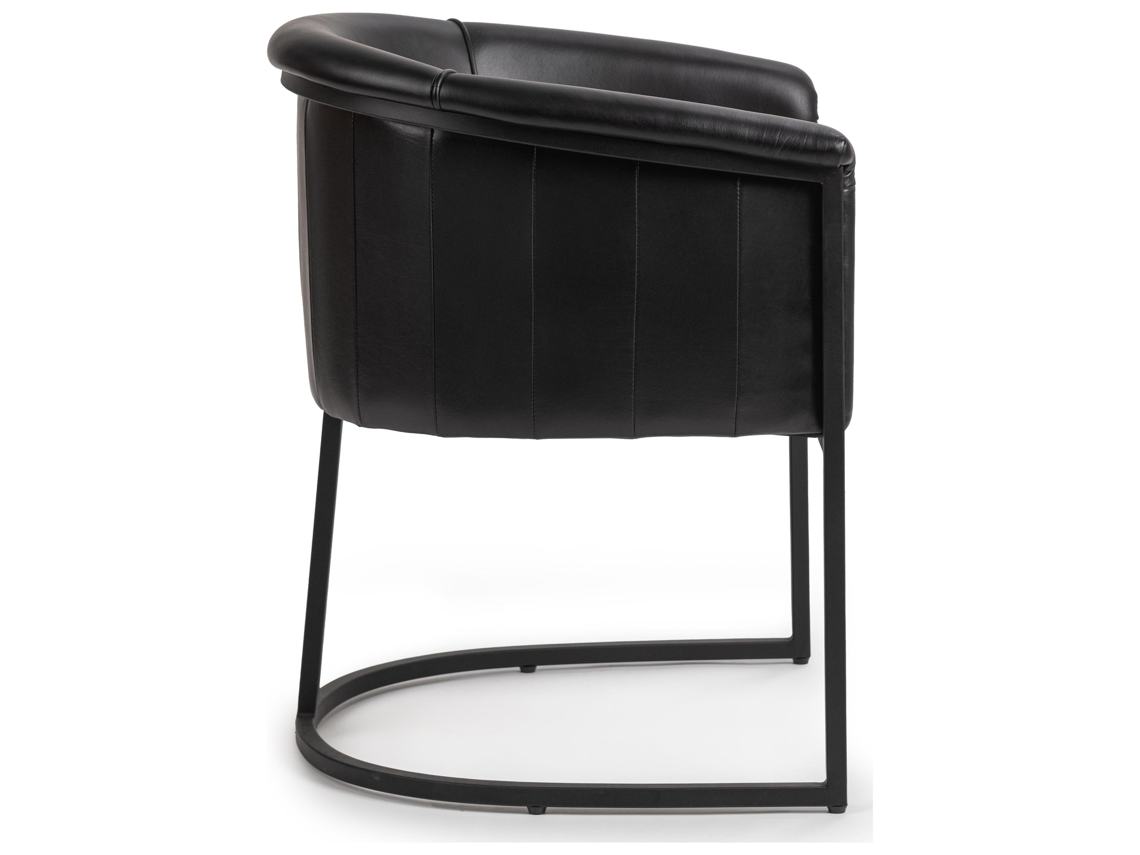 Classic Home Hester Black Faux Leather Arm Dining Chair