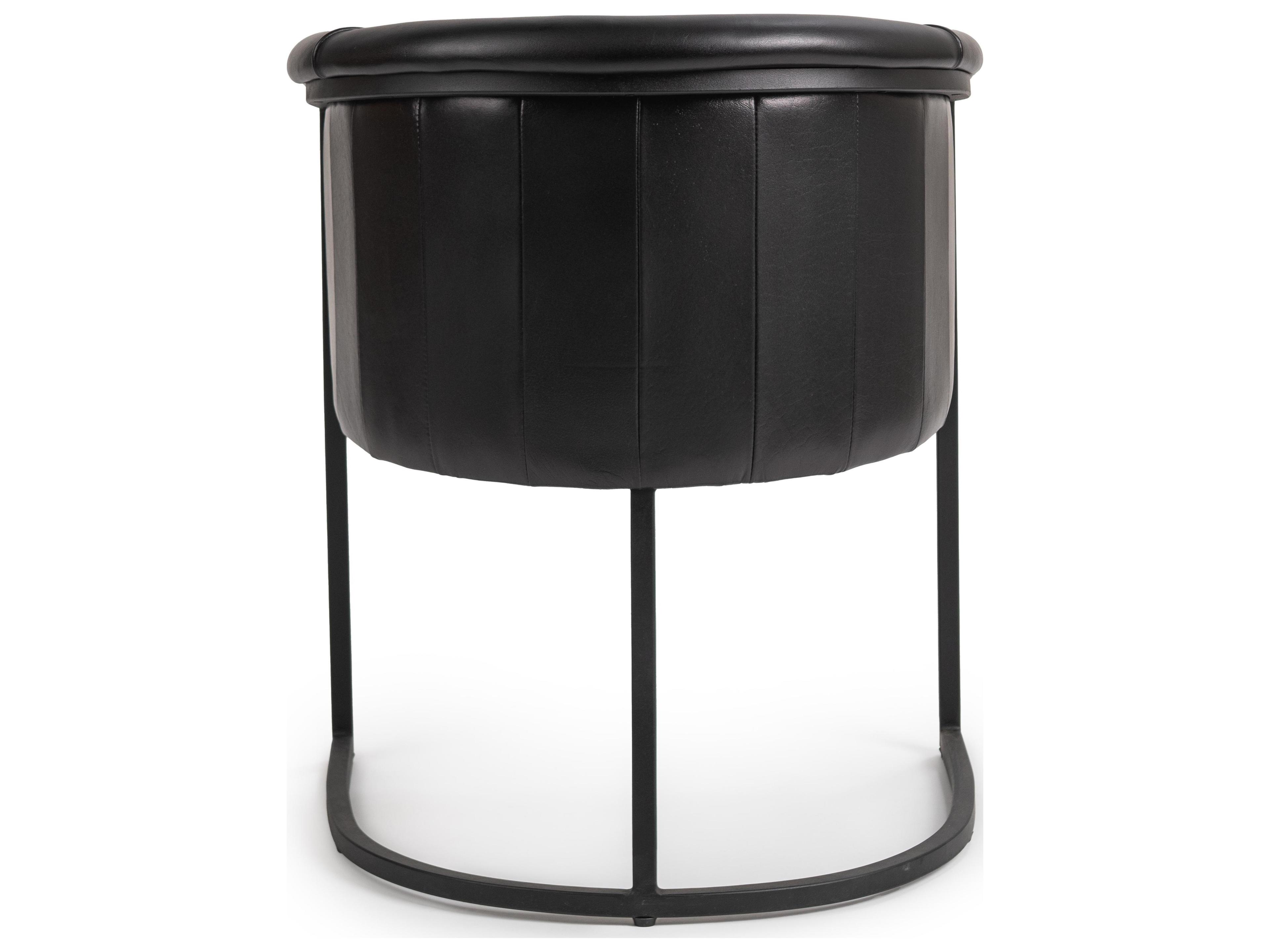 Classic Home Hester Black Faux Leather Arm Dining Chair