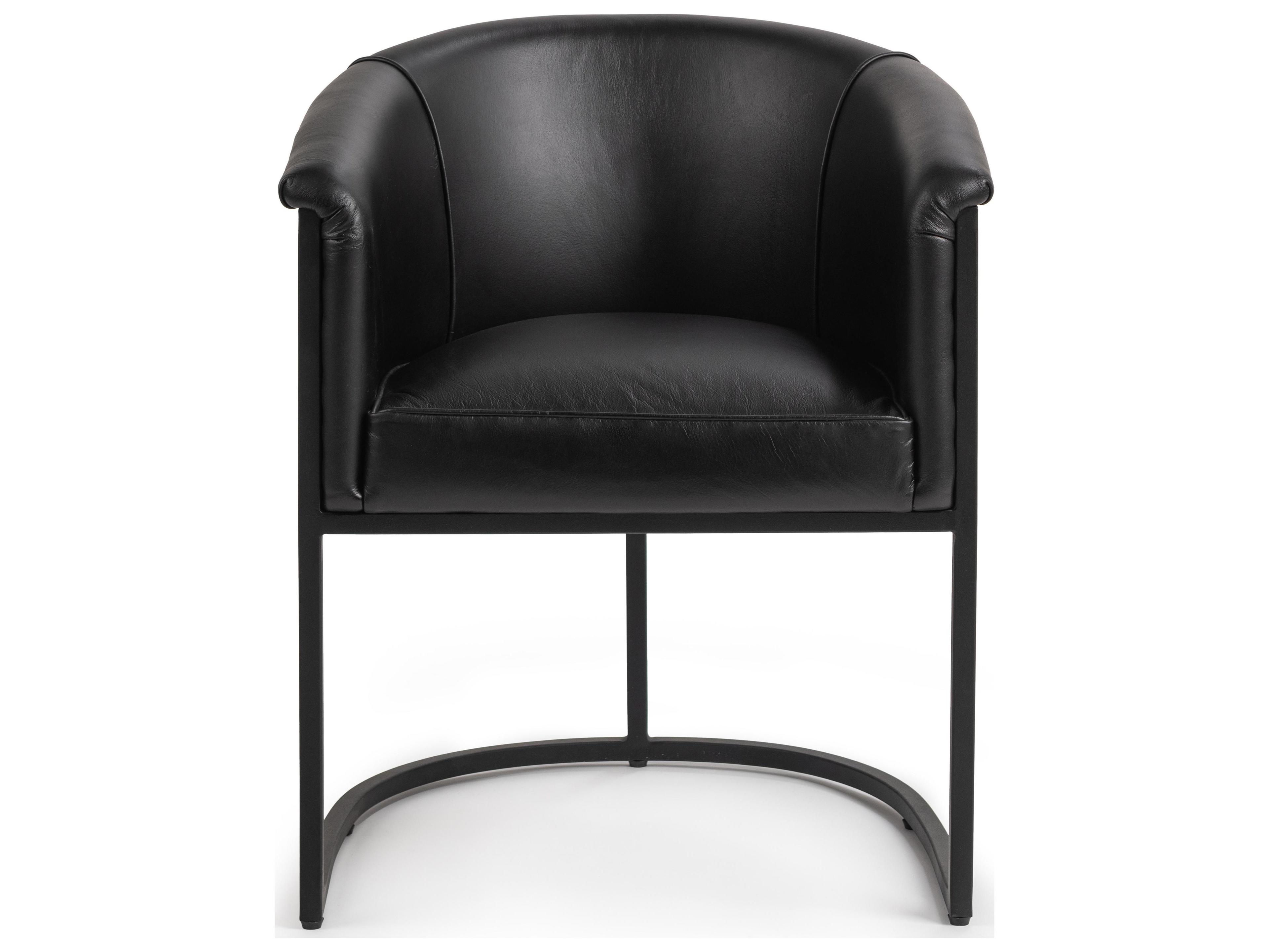 Classic Home Hester Black Faux Leather Arm Dining Chair